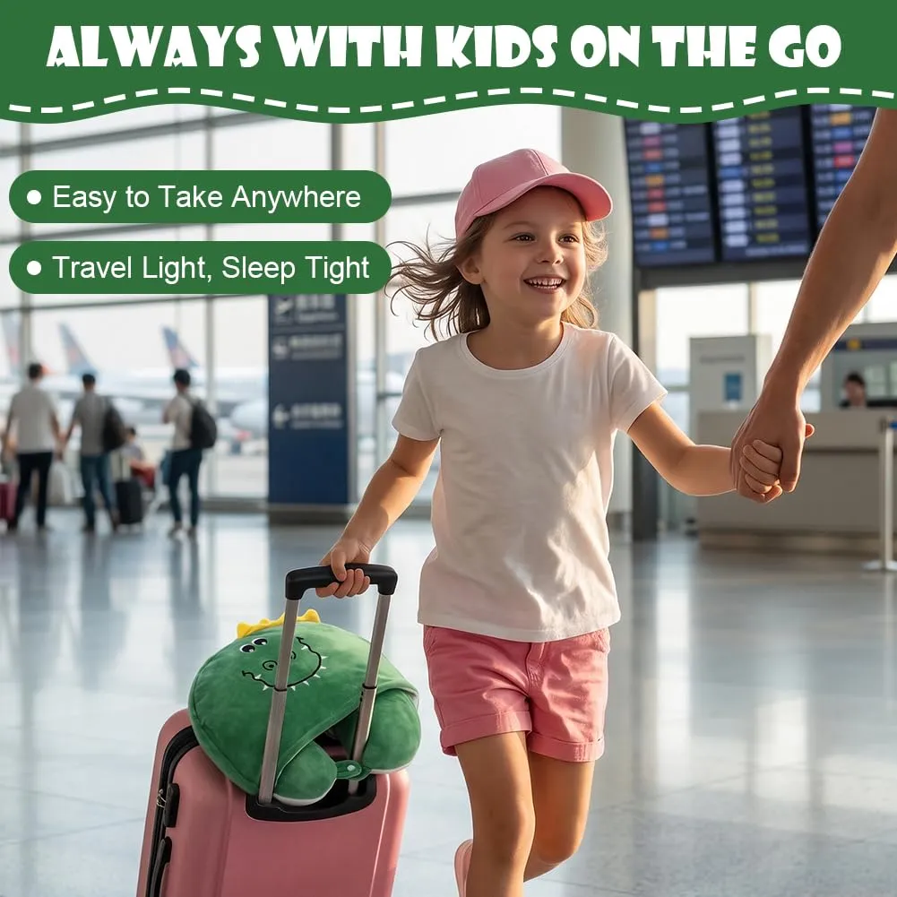 Alaoo Cuscino da Viaggio per Bambini,con Cappello, Design Fronte-Retro - immagine 6
