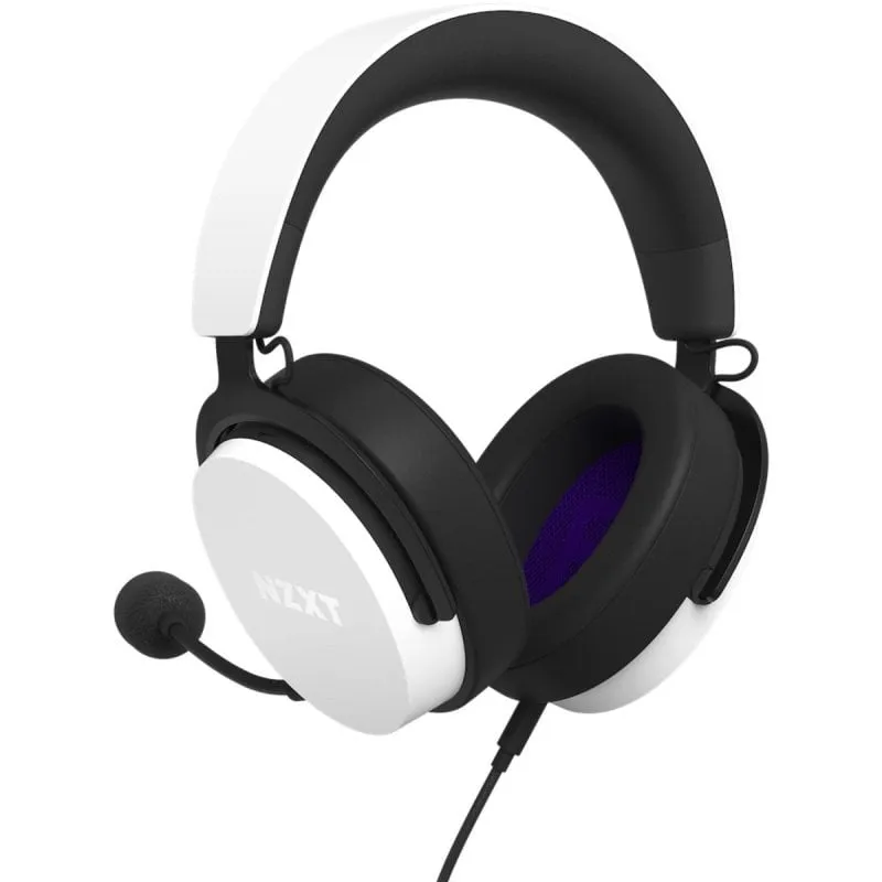Auricolari NZXT cablati con microfono rimovibile e audio Hi-Res bianchi - immagine 1