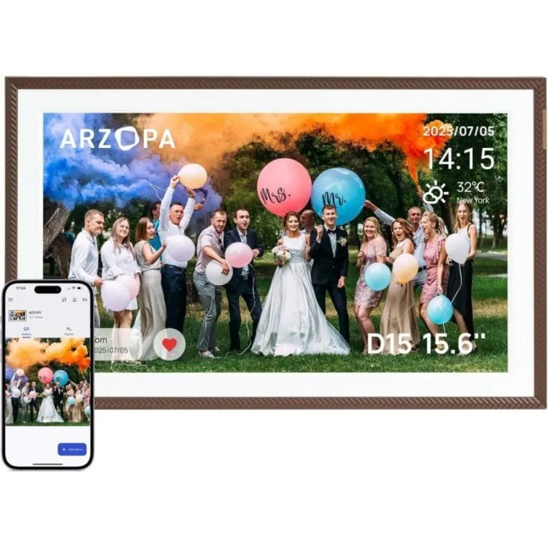 Cornice digitale Arzopa Touch 15,6" IPS Cloud Storage WiFi Schermo Full HD Antiriflesso - immagine 1