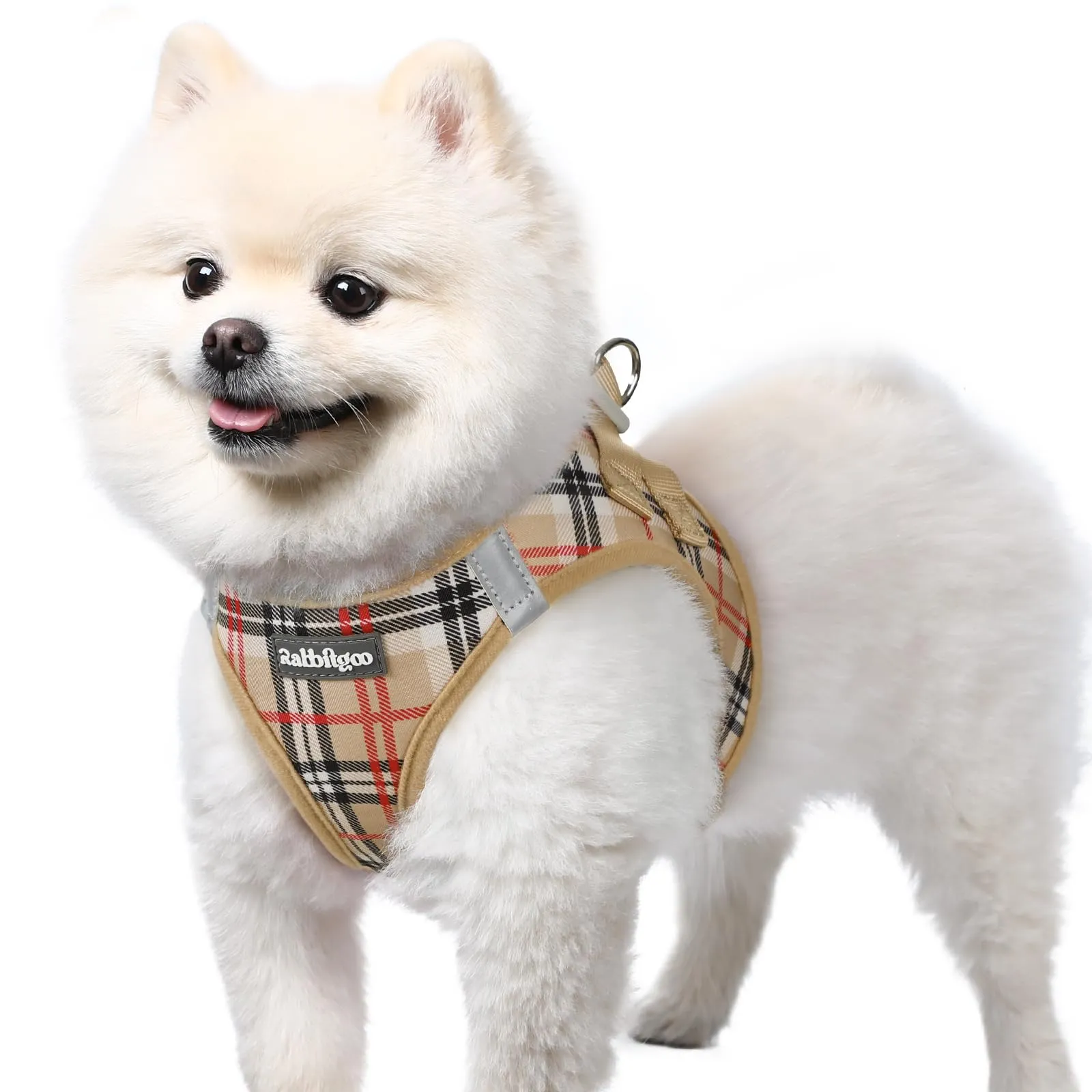 rabbitgoo Pettorina Cane Taglia Piccola, Leggero e Morbido, Tartan Kaki XS - immagine 1