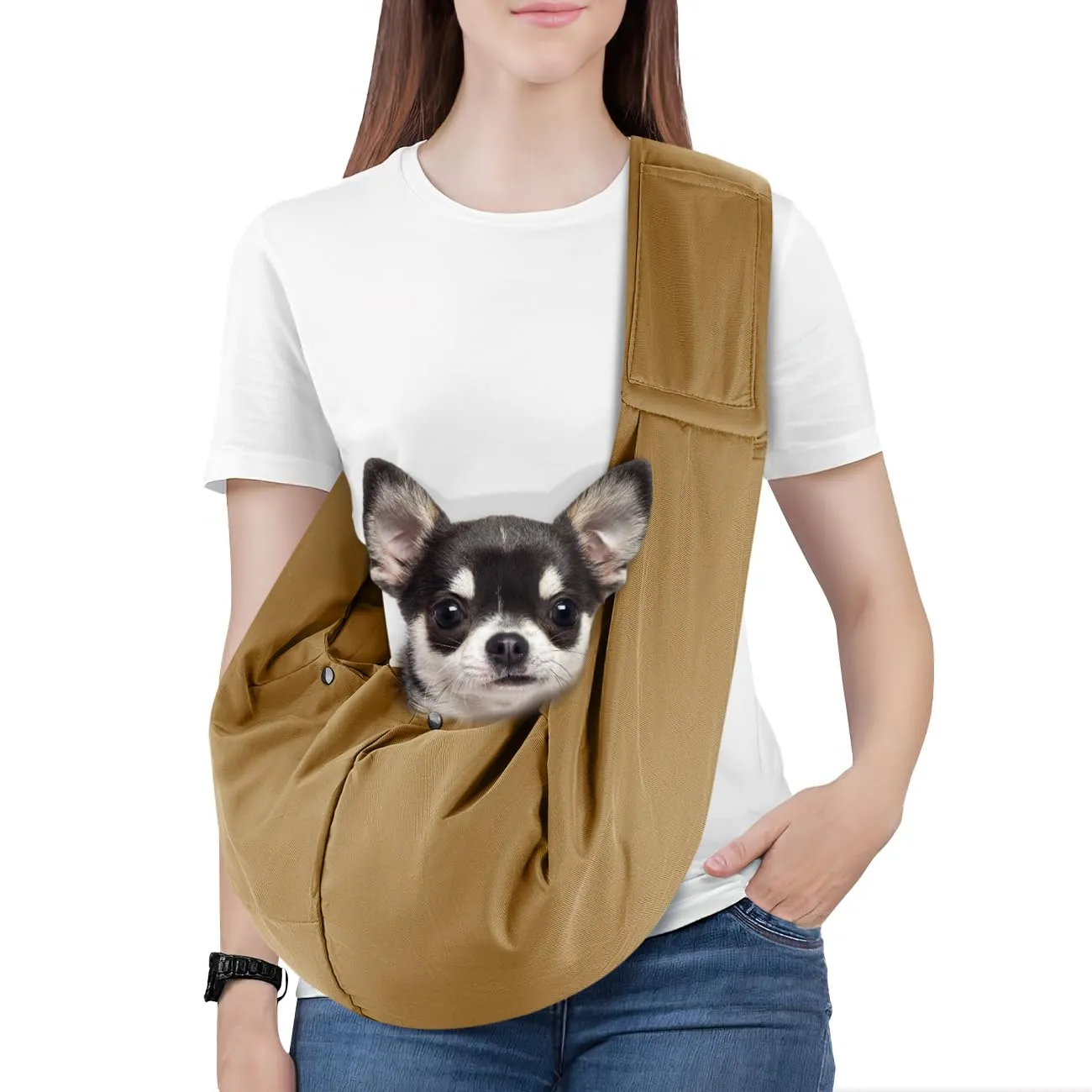 Pawaboo Fascia Trasportino per Cane Piccolo, Cachi - immagine 1