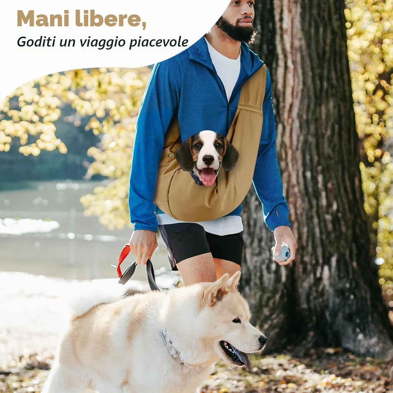 Pawaboo Fascia Trasportino per Cane Piccolo, Cachi - immagine 3