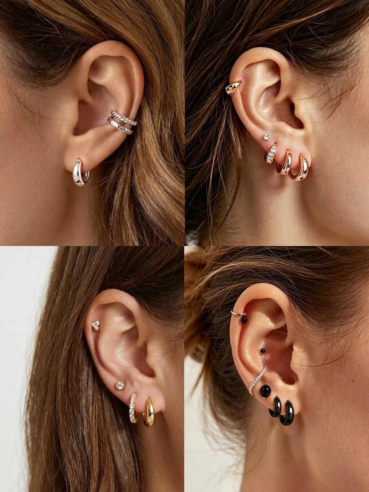 Silvora 14mm Orecchini Donna a Cerchio Oro Rosa Piccoli - immagine 4