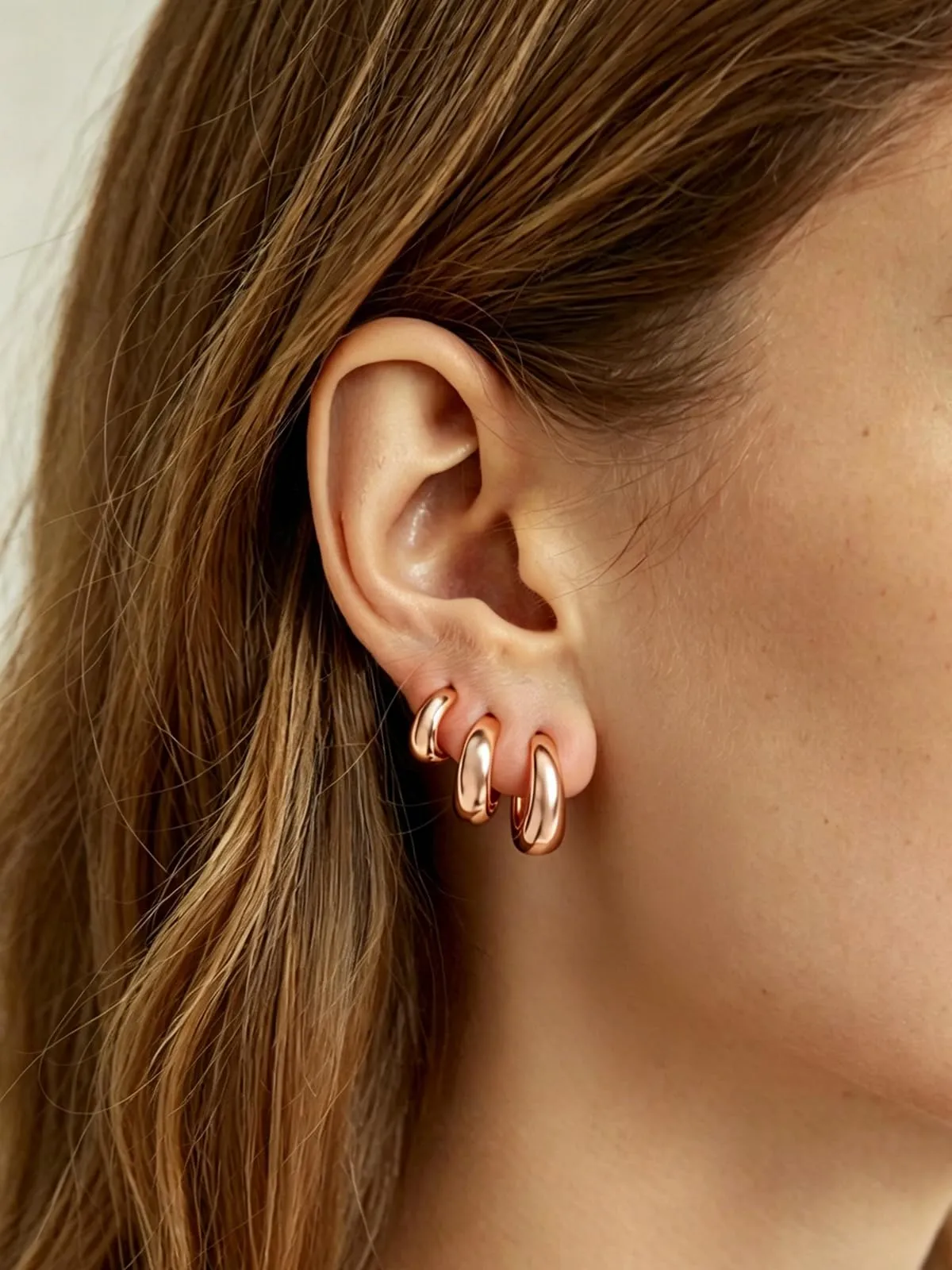 Silvora 14mm Orecchini Donna a Cerchio Oro Rosa Piccoli - immagine 8