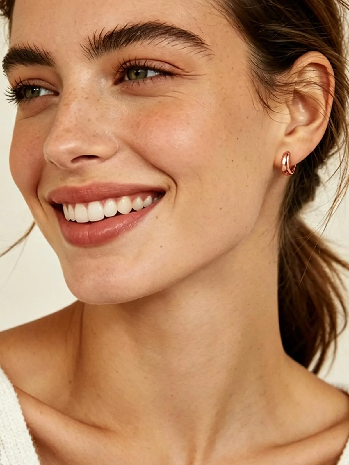 Silvora 8mm Orecchini Donna a Cerchio Oro Rosa Piccoli - immagine 8