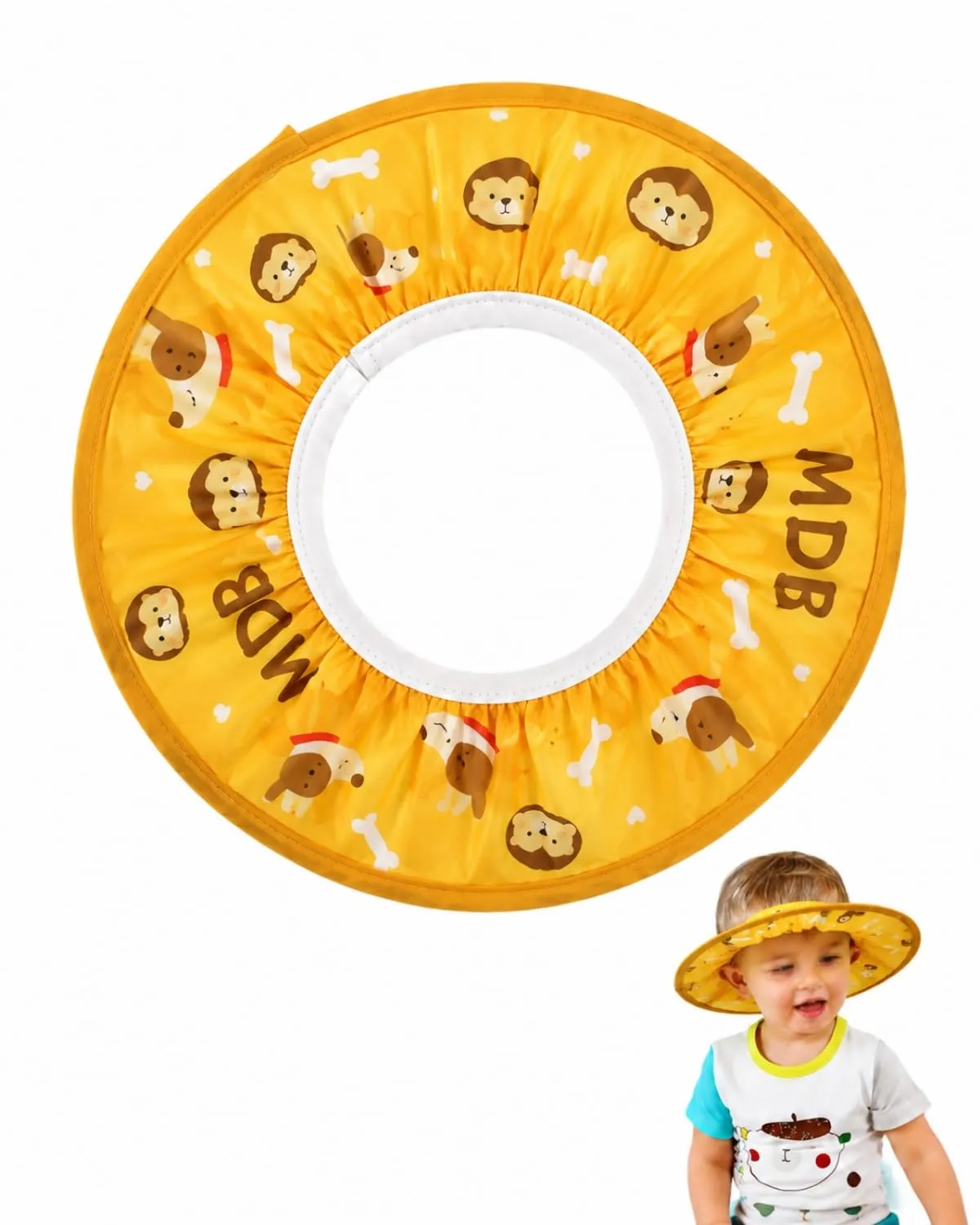 FIMWOLZ Cappello da Doccia per Bambini e Neonati Visiera da Bagno Regolabile Protezione Impermeabile Shampoo Cappello Morbido per Bagno (Diametro Interno 10 cm, Diametro Esterno 30 cm)(arancia) - immagine 1