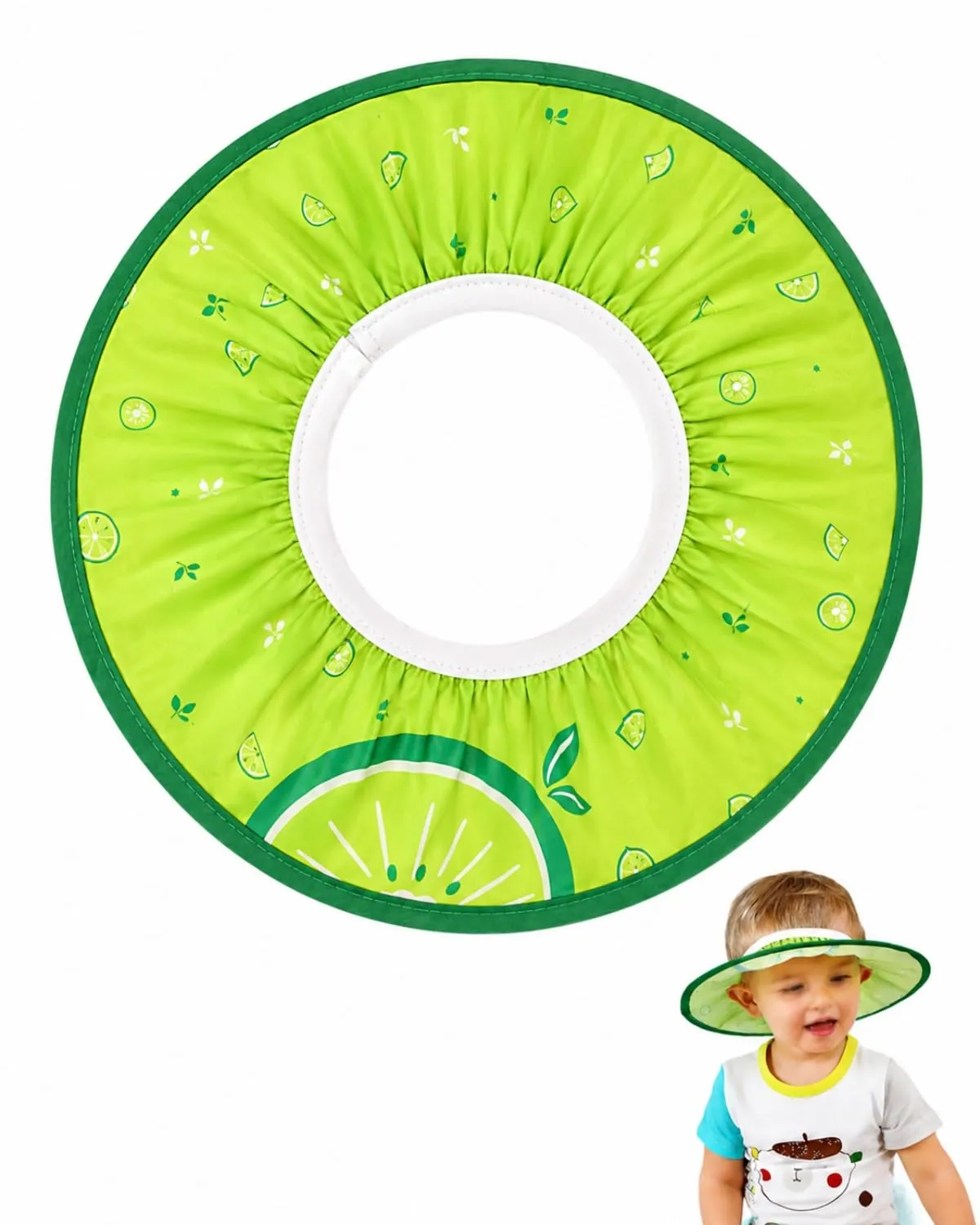 FIMWOLZ Cappello da Doccia per Bambini e Neonati Visiera da Bagno Regolabile Protezione Impermeabile Shampoo Cappello Morbido per Bagno (Diametro Interno 10 cm, Diametro Esterno 30 cm)(verde) - immagine 1