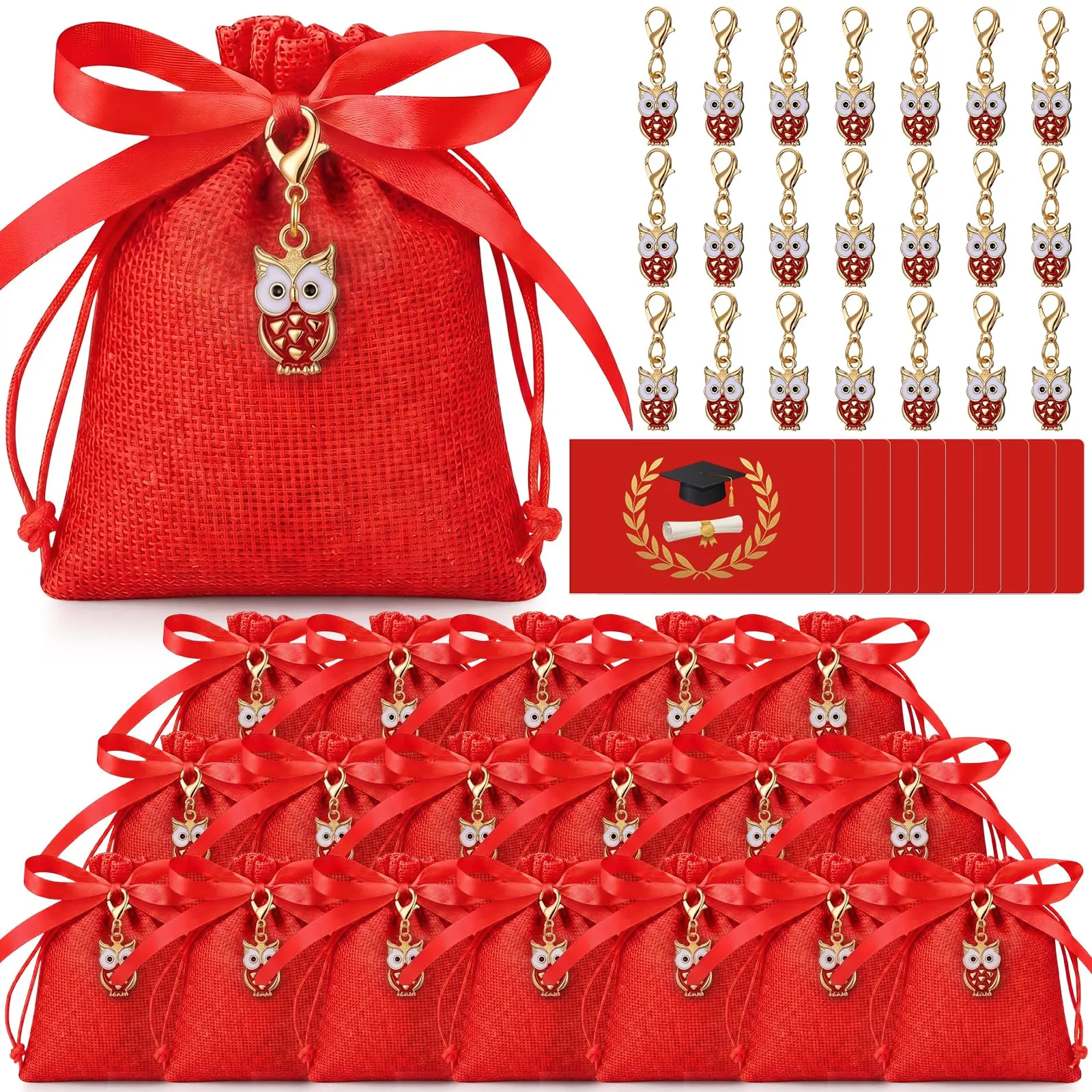 BBTO 50 Sets Sacchetti Bomboniere Laurea Sacchetti Confetti Laurea, Gufo - immagine 1