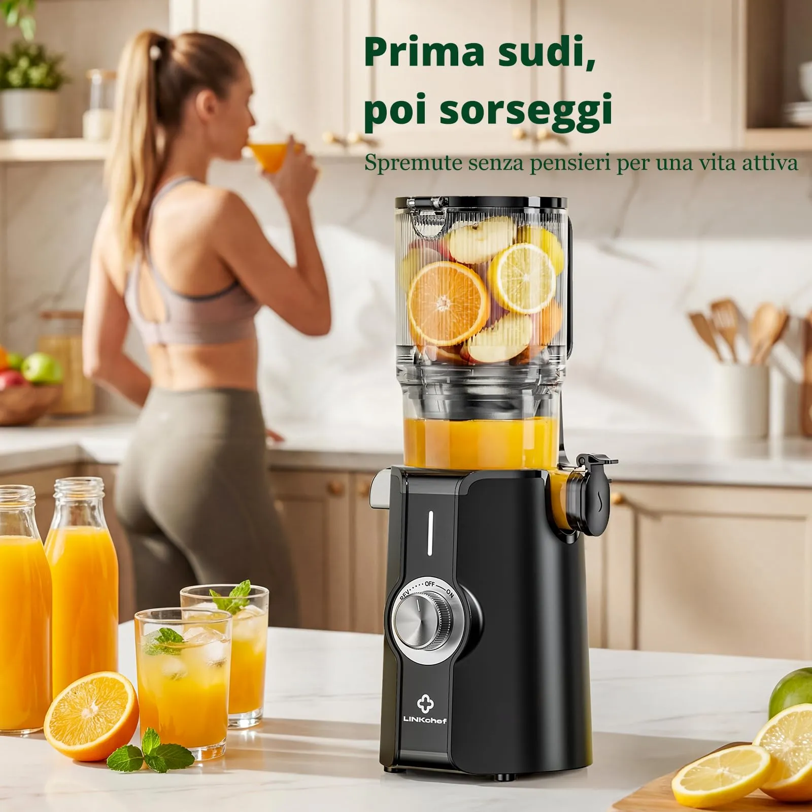 LINKchef Estrattore di Succo a Freddo, Facile da Pulire, 1.2L 200w - immagine 13