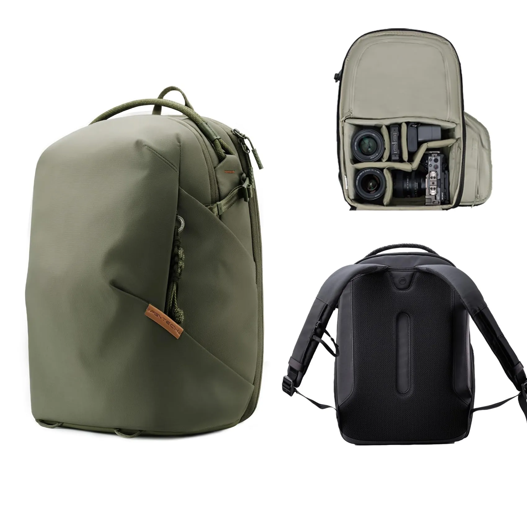 PGYTECH OneGo Lite - Zaino per fotocamera da 16 l, leggero, impermeabile, per città e viaggi, compatibile con fotocamera reflex Sony/Canon/Nikon, laptop da 14", verde foresta - immagine 1