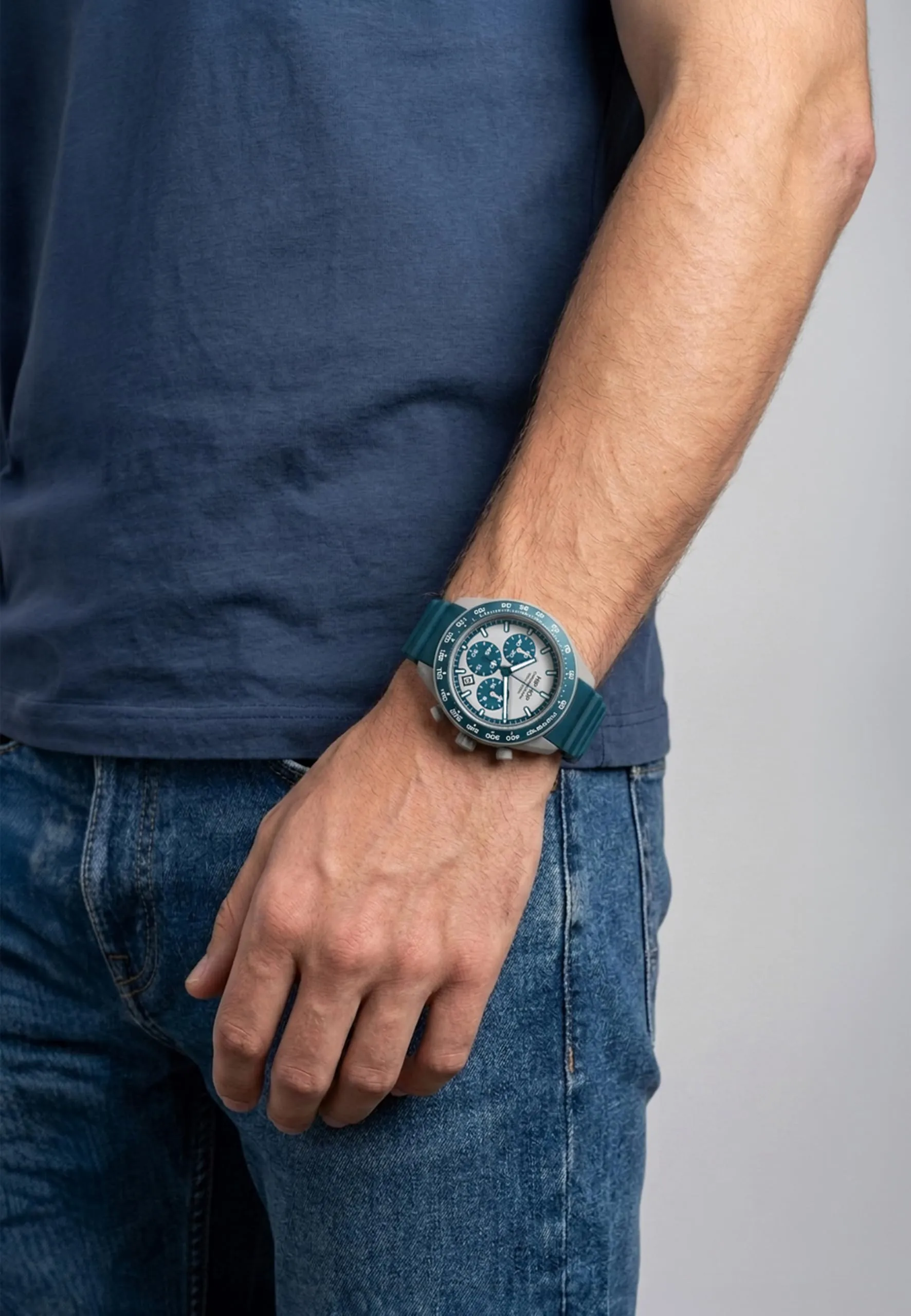 HIP HOP Orologio Uomo, Bracciale in Silicone, Cassa 42 cm - immagine 5