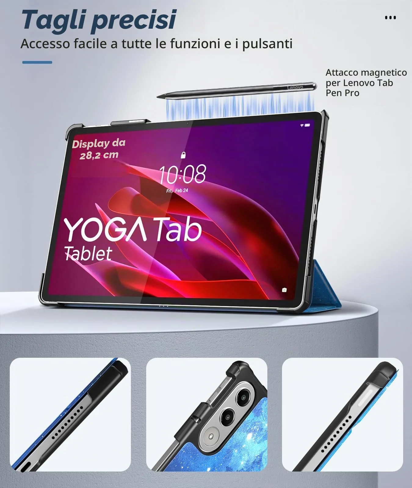 MoKo Cover compatibile con Lenovo Yoga Tab 11,1 2025, CieloStellatoBlu - immagine 4