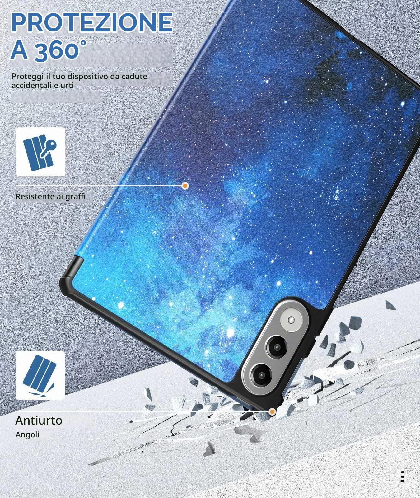 MoKo Cover compatibile con Lenovo Yoga Tab 11,1 2025, CieloStellatoBlu - immagine 5