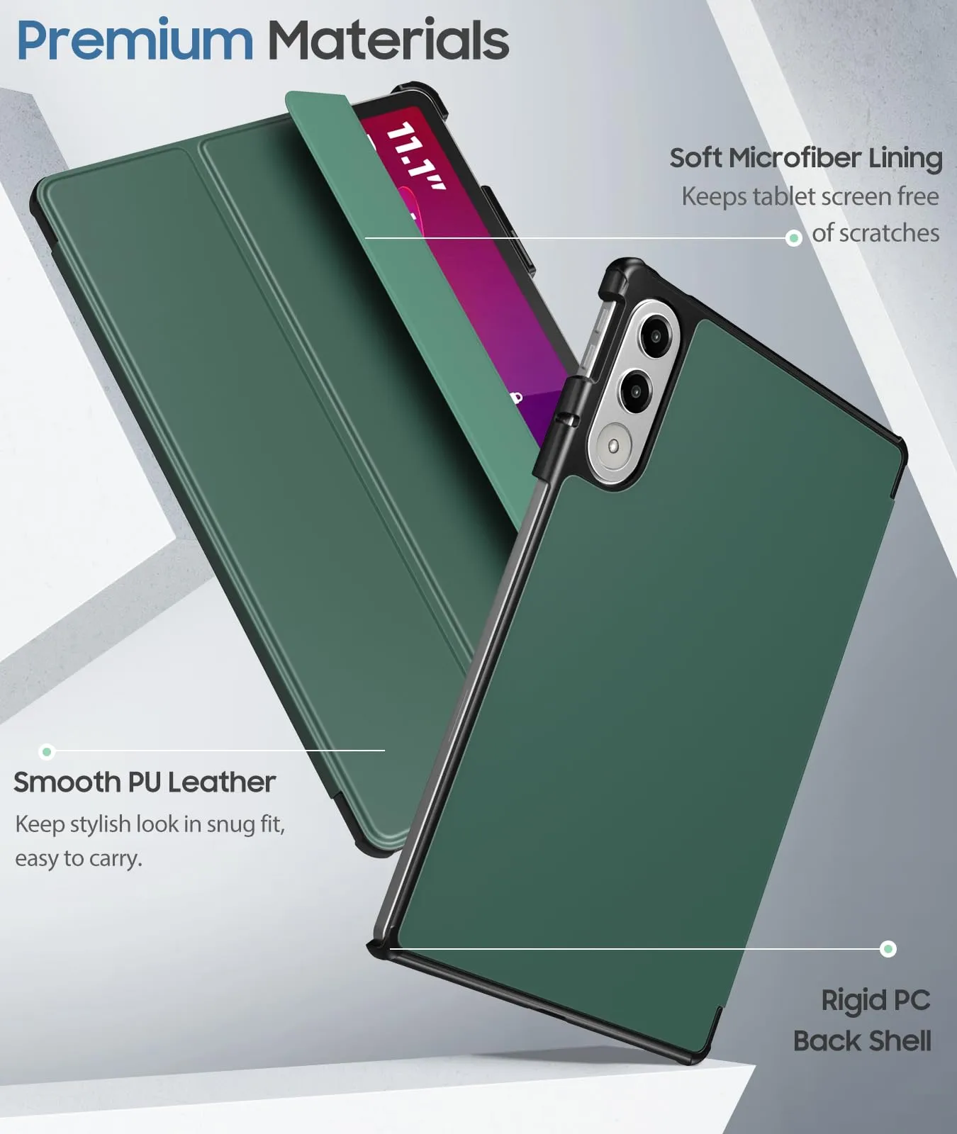 MoKo Cover compatibile con Lenovo Yoga Tab 11,1 2025, Verde notte - immagine 3