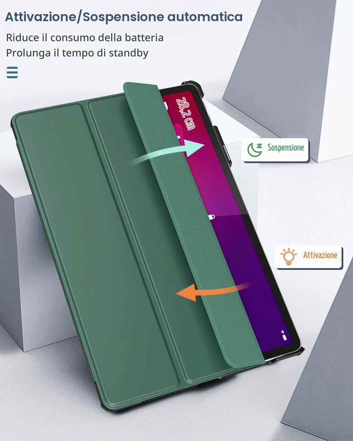 MoKo Cover compatibile con Lenovo Yoga Tab 11,1 2025, Verde notte - immagine 8