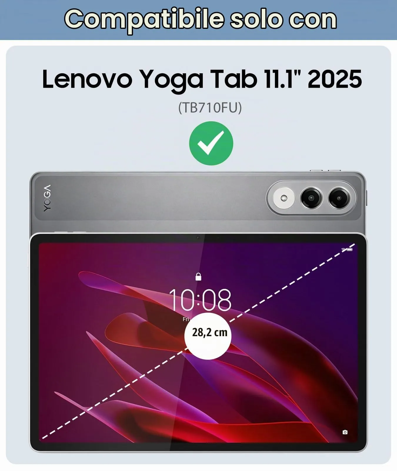 MoKo Cover compatibile con Lenovo Yoga Tab 11,1 2025, Blu Marino - immagine 2