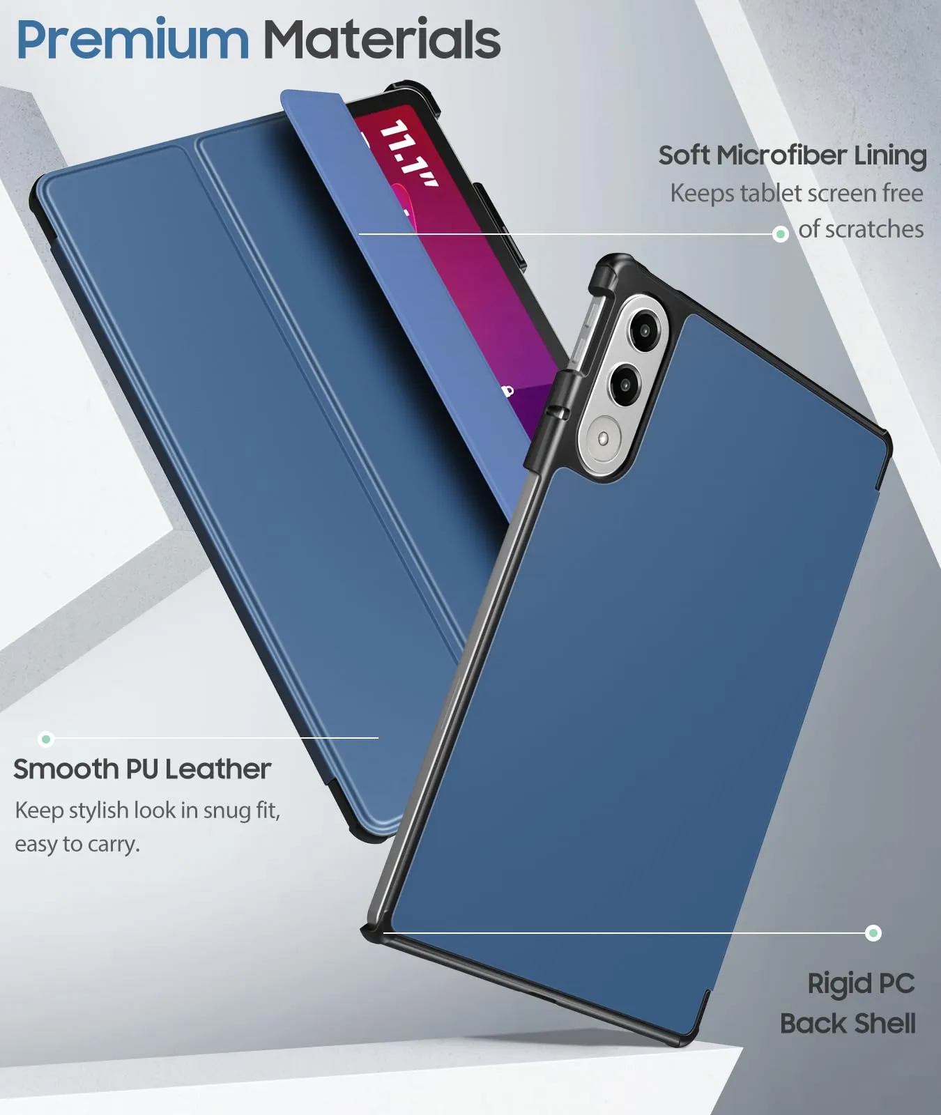MoKo Cover compatibile con Lenovo Yoga Tab 11,1 2025, Blu Marino - immagine 3