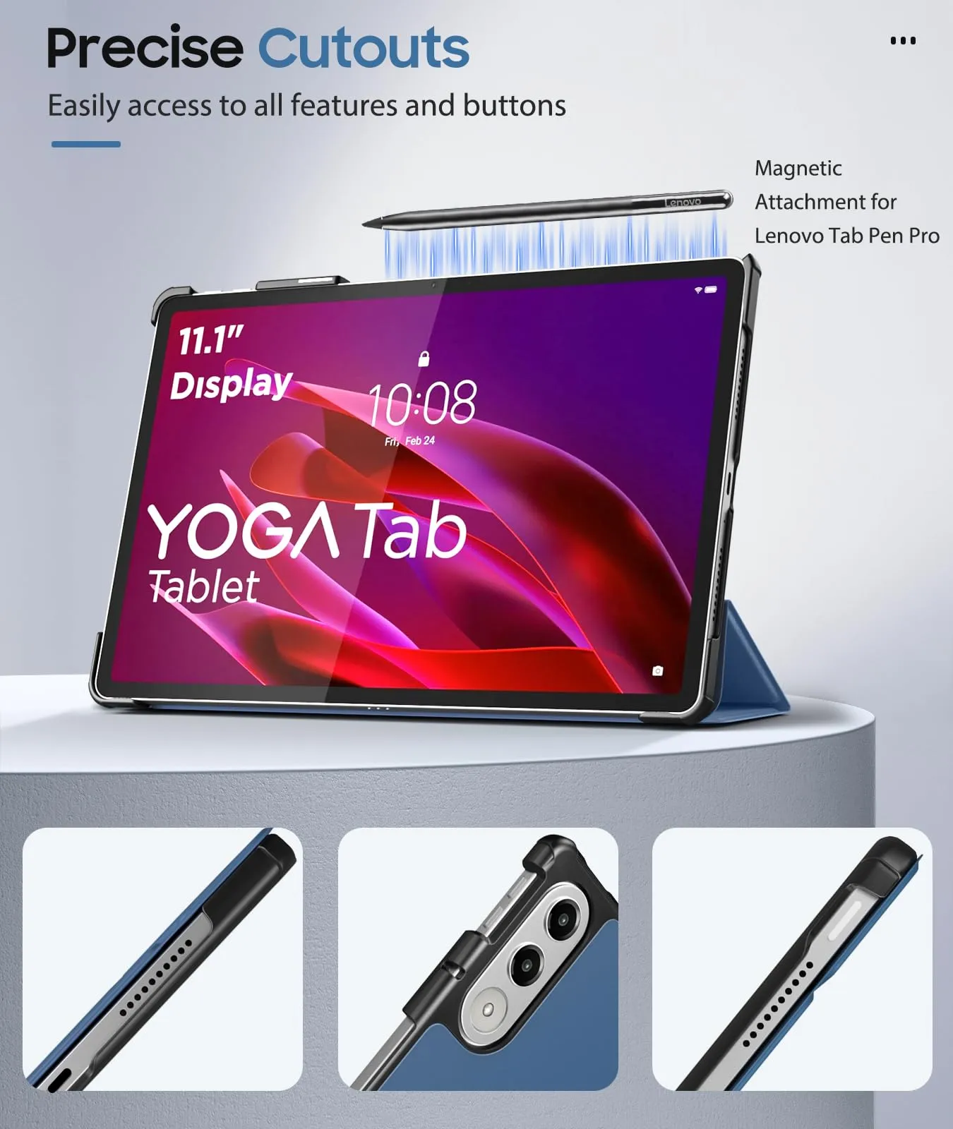 MoKo Cover compatibile con Lenovo Yoga Tab 11,1 2025, Blu Marino - immagine 4