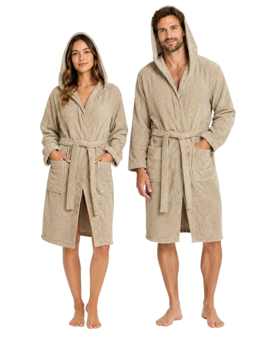 GX GARGIX Accappatoio Uomo Donna in Spugna di Cotone con Cappuccio – Morbido, Assorbente e Confortevole (IT, Testo, XL, Regular, Regular, GX/SPU-TORTORA) - immagine 1