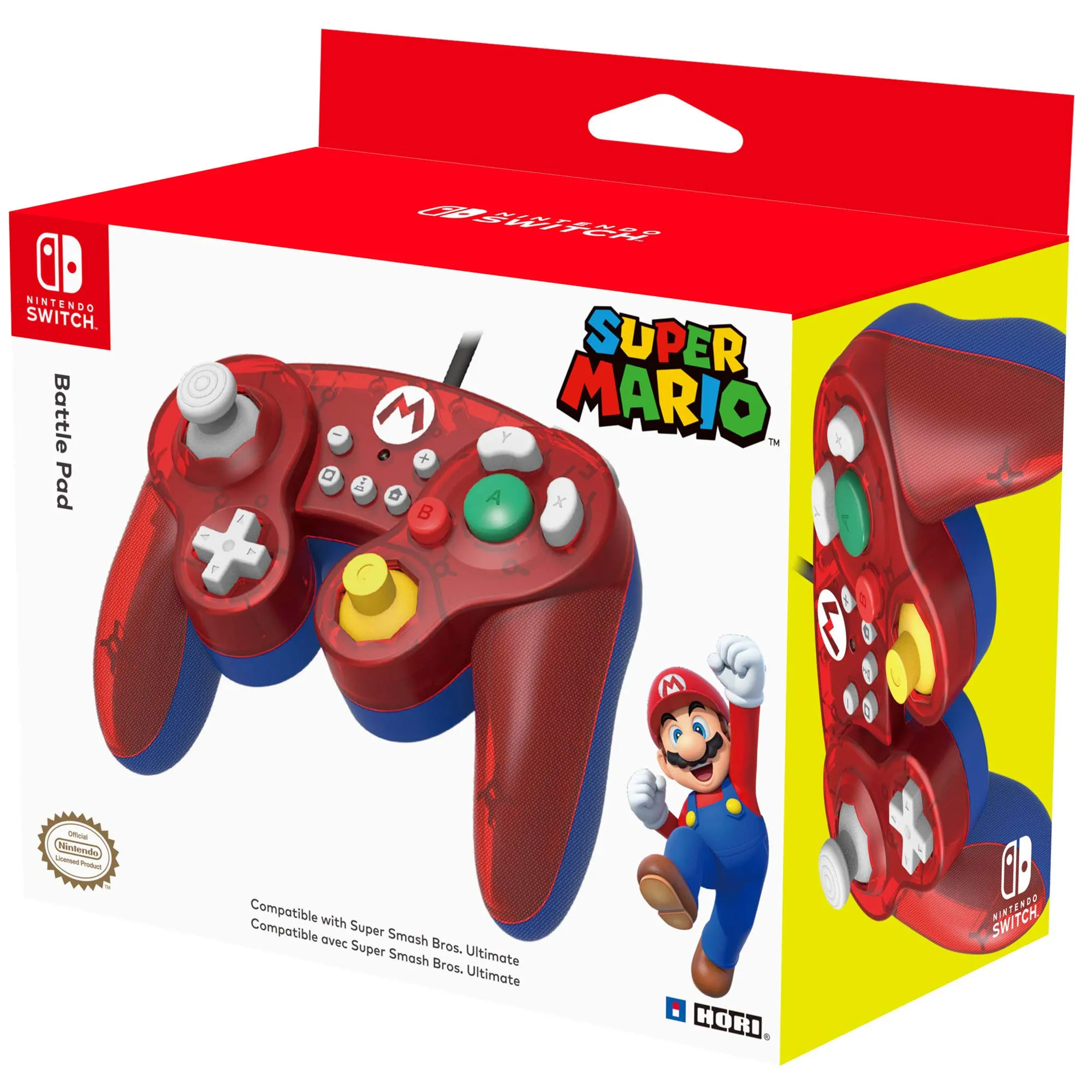Hori Battle Pad (Mario) - Controller USB in stile Gamecube Per Nintendo Switch - Ufficiale Nintendo - Nintendo Switch - immagine 3