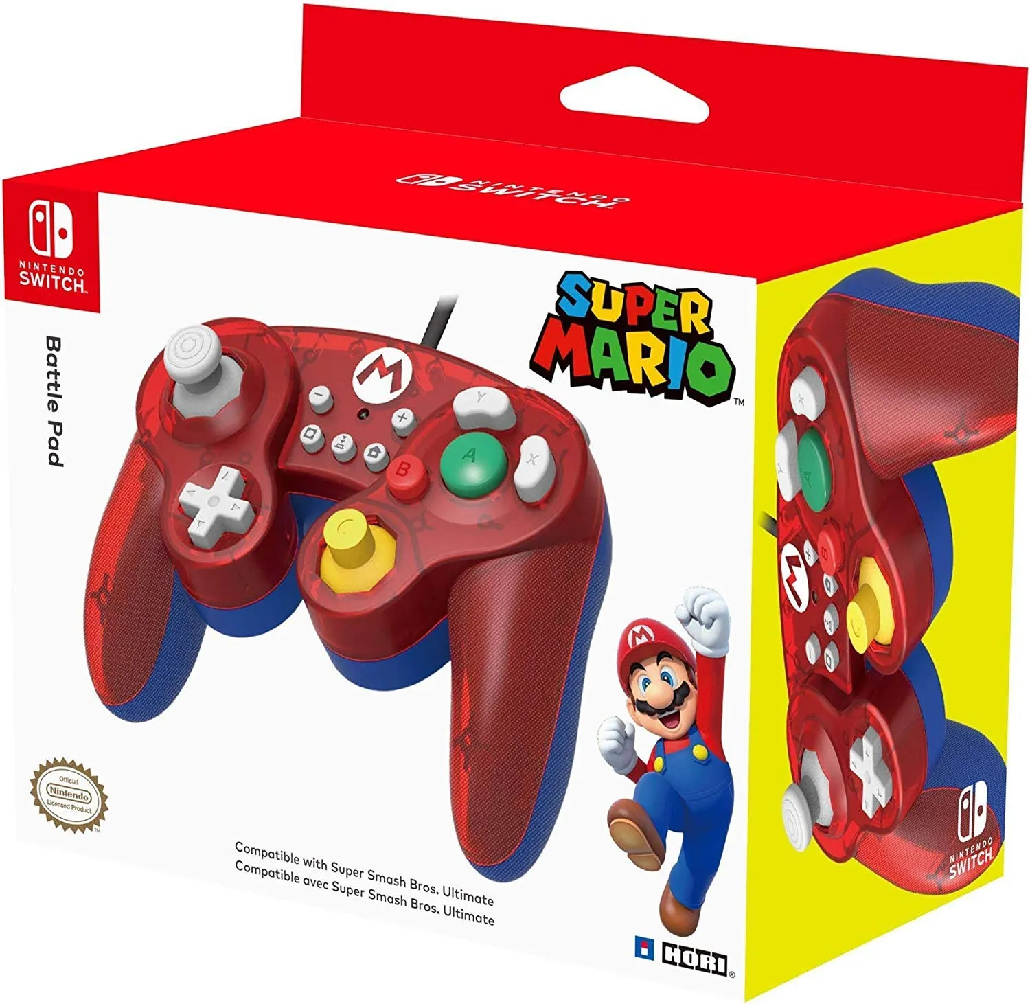 Hori Battle Pad (Mario) - Controller USB in stile Gamecube Per Nintendo Switch - Ufficiale Nintendo - Nintendo Switch - immagine 4