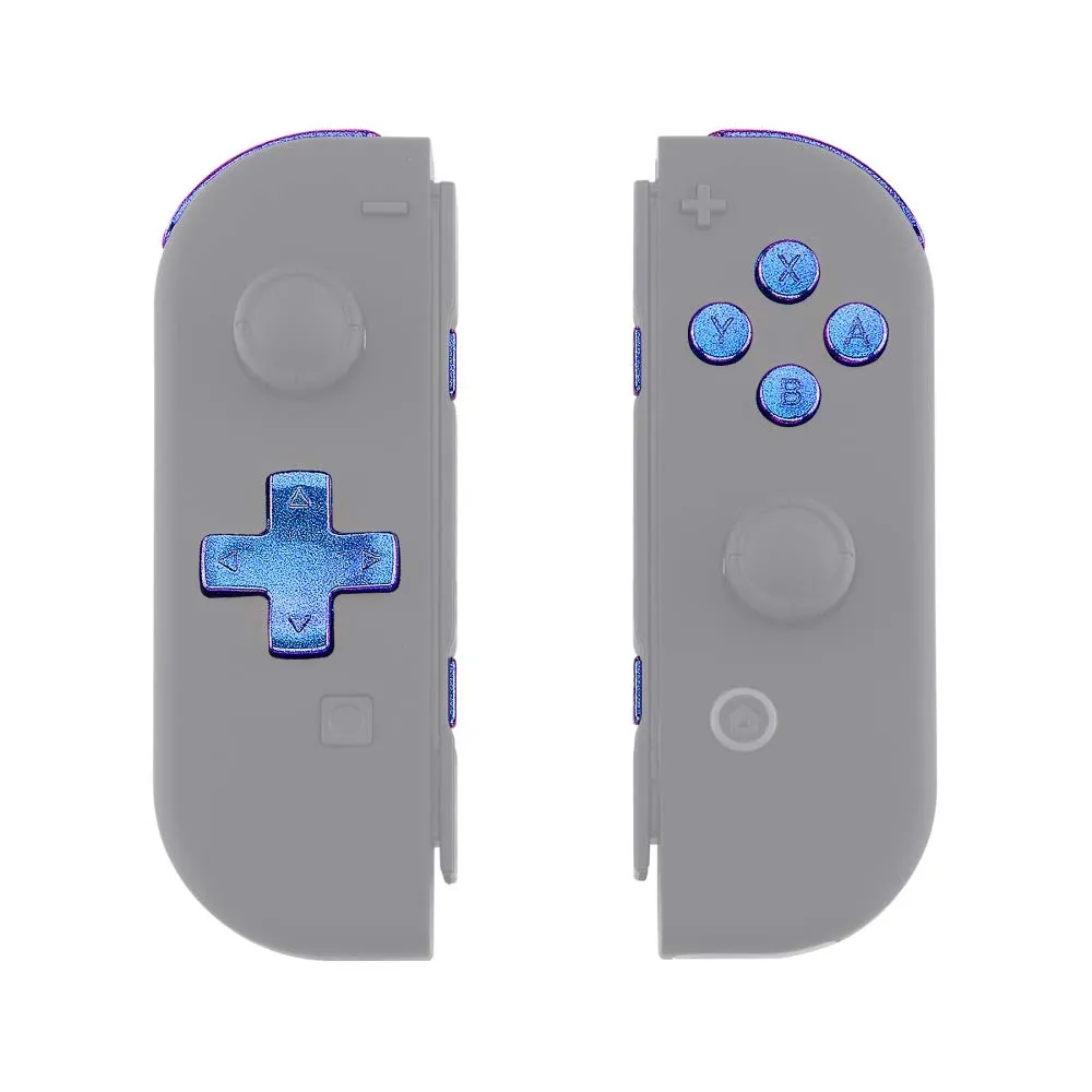 eXtremeRate D-Pad Tasti Kit Pulsante ABXY SR SL L R ZR ZL Croci Direzionali Trigger Ricambio per Nintendo Switch/OLED Joycon,Senza Joycon-Camaleonte Viola Blu - immagine 8