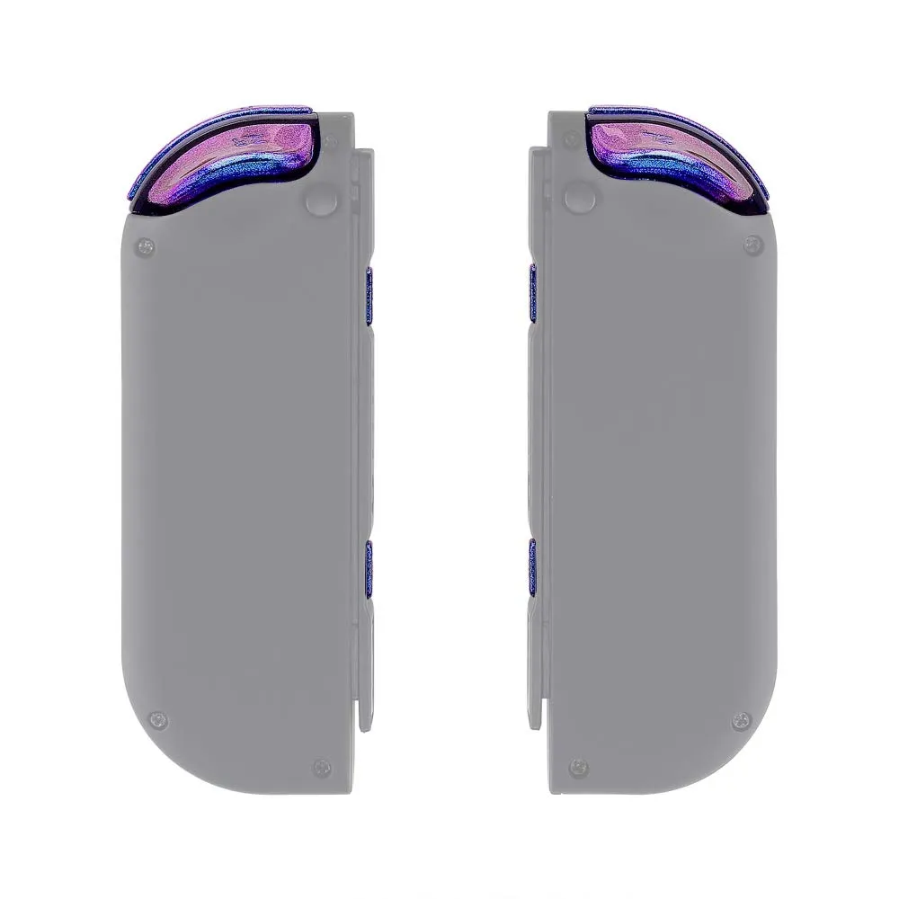 eXtremeRate D-Pad Tasti Kit Pulsante ABXY SR SL L R ZR ZL Croci Direzionali Trigger Ricambio per Nintendo Switch/OLED Joycon,Senza Joycon-Camaleonte Viola Blu - immagine 9