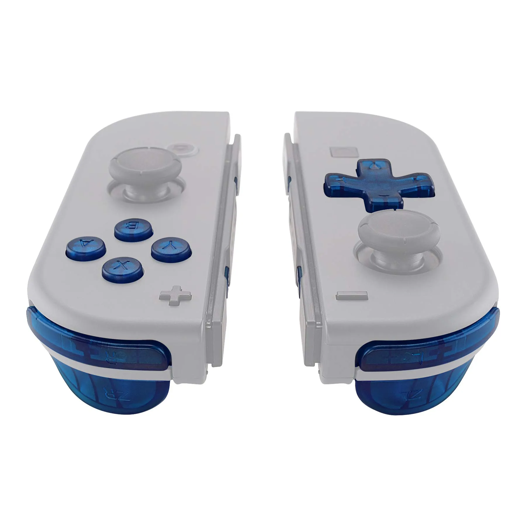 eXtremeRate D-Pad Tasti Kit Pulsante ABXY SR SL L R ZR ZL Croci Direzionali Trigger Ricambio per Nintendo Switch/OLED Joycon,Senza Joycon-Trasparente Blu - immagine 4