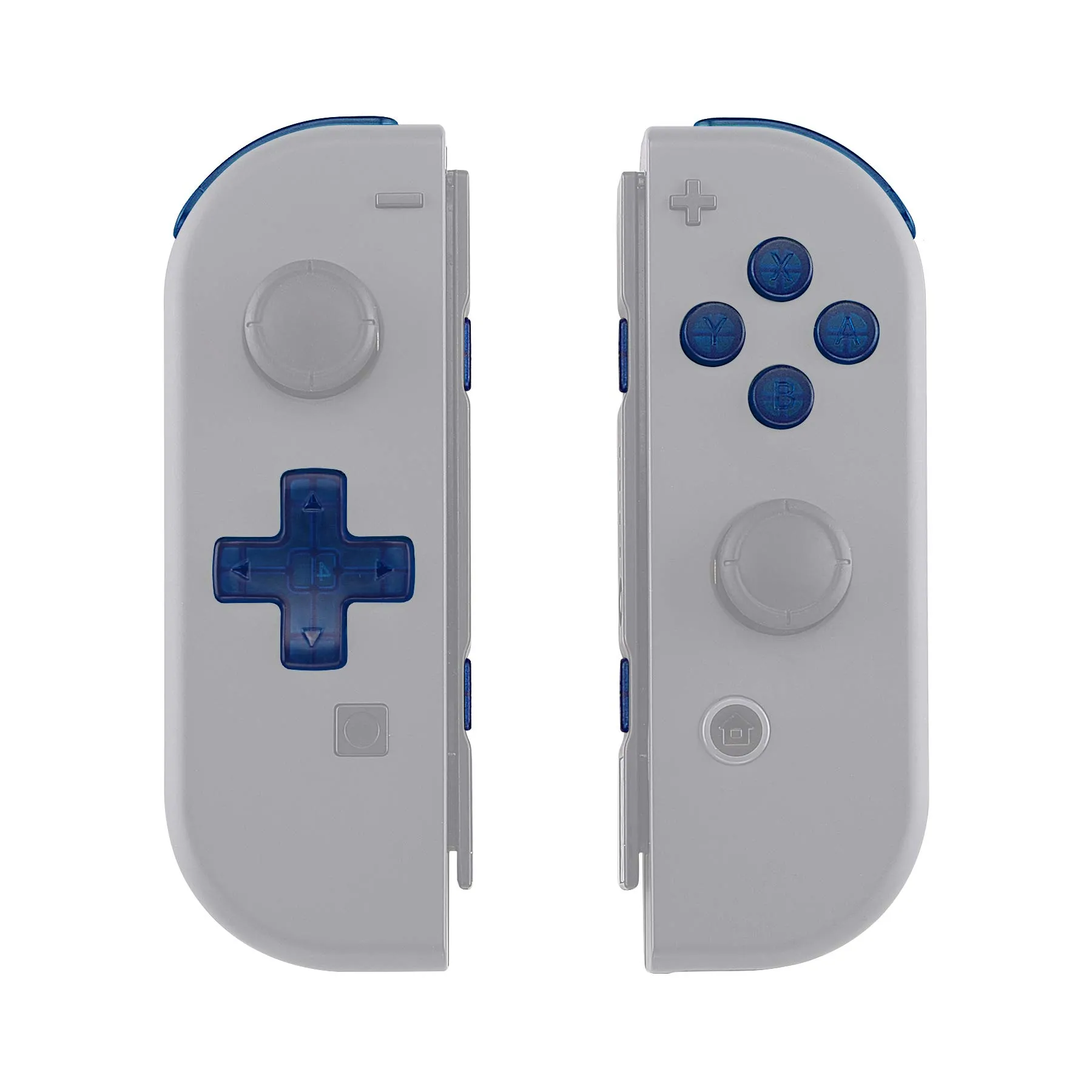 eXtremeRate D-Pad Tasti Kit Pulsante ABXY SR SL L R ZR ZL Croci Direzionali Trigger Ricambio per Nintendo Switch/OLED Joycon,Senza Joycon-Trasparente Blu - immagine 5
