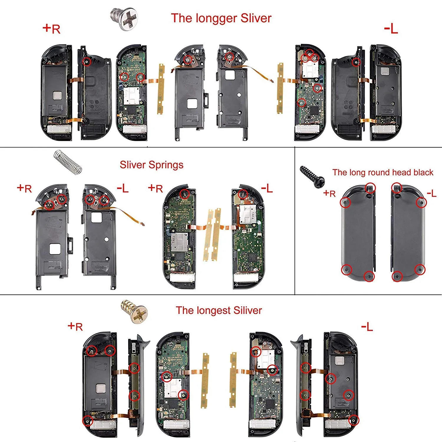 eXtremeRate D-Pad Tasti Kit Pulsante ABXY SR SL L R ZR ZL Croci Direzionali Trigger Ricambio per Nintendo Switch/OLED Joycon,Senza Joycon-Trasparente Viola - immagine 7