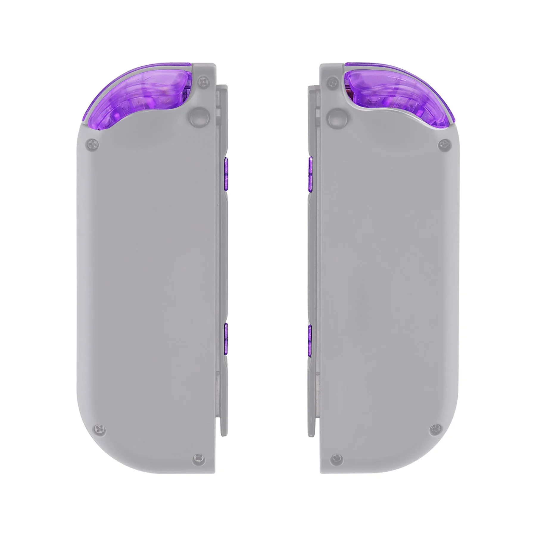 eXtremeRate D-Pad Tasti Kit Pulsante ABXY SR SL L R ZR ZL Croci Direzionali Trigger Ricambio per Nintendo Switch/OLED Joycon,Senza Joycon-Trasparente Viola - immagine 9
