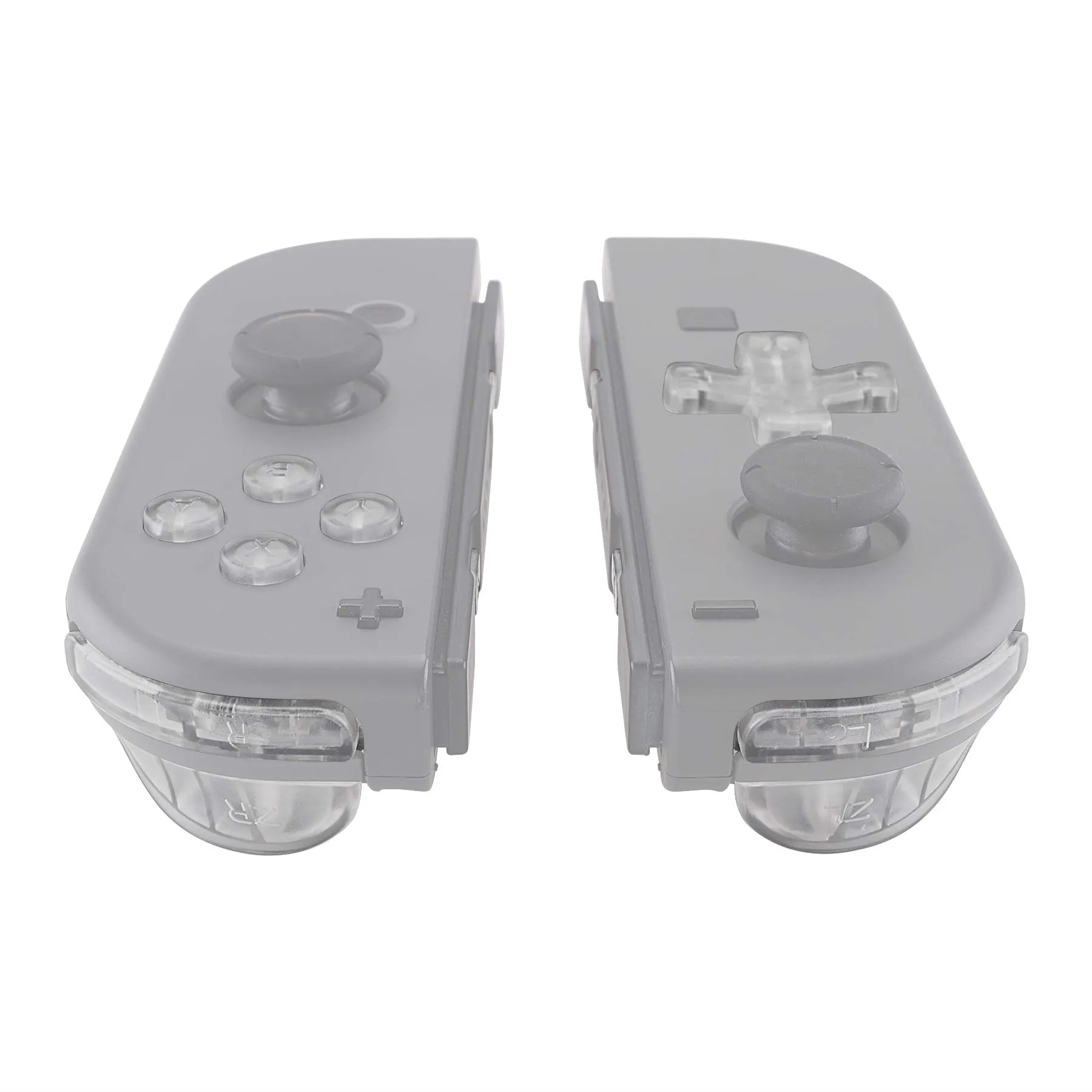 eXtremeRate D-Pad Tasti Kit Pulsante ABXY SR SL L R ZR ZL Croci Direzionali Trigger Ricambio per Nintendo Switch/OLED Joycon,Senza Joycon-Trasparente Chiaro - immagine 4