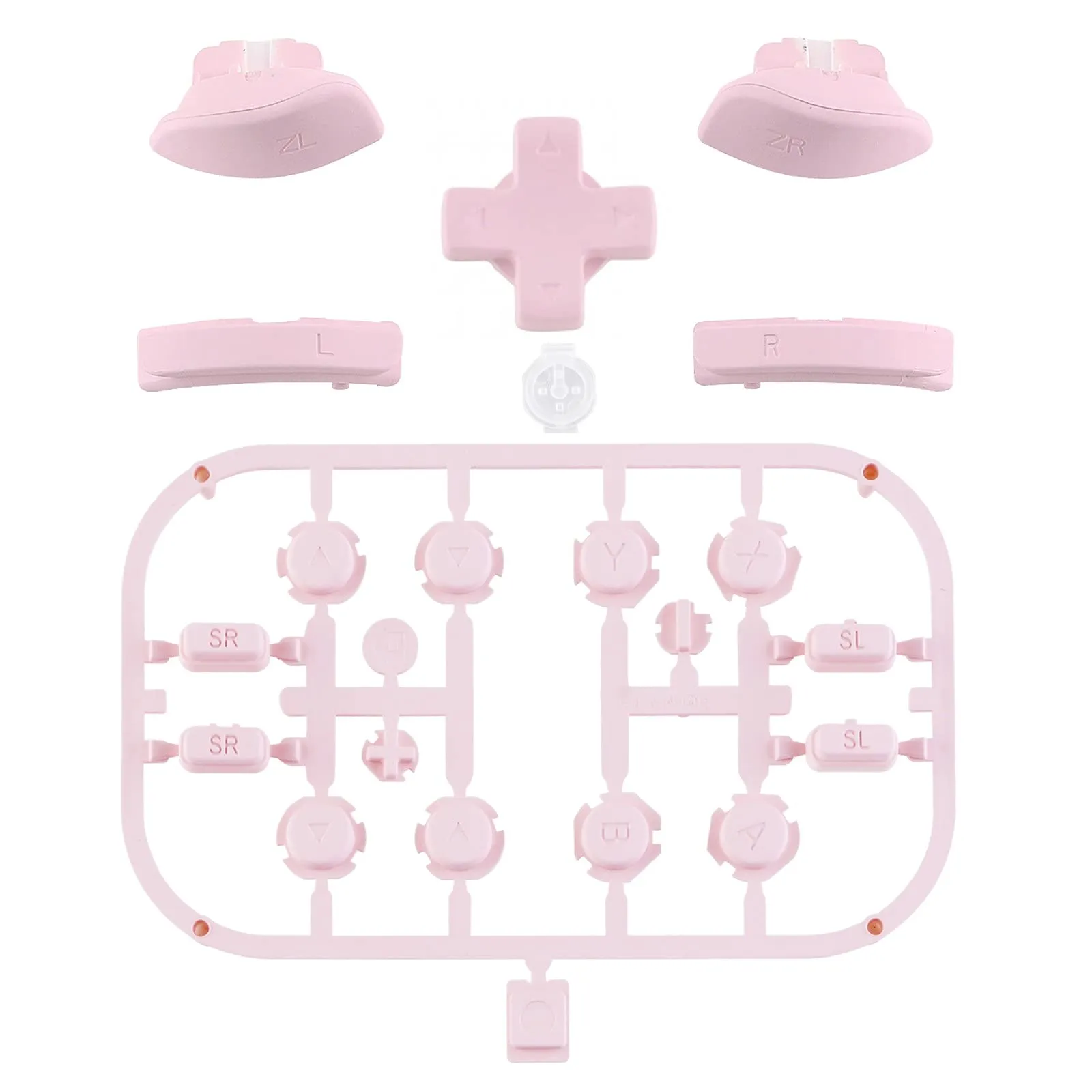 eXtremeRate D-Pad Tasti Kit Pulsante ABXY SR SL L R ZR ZL Croci Direzionali Trigger Ricambio per Nintendo Switch/OLED Joycon,Senza Joycon-Rosa - immagine 2