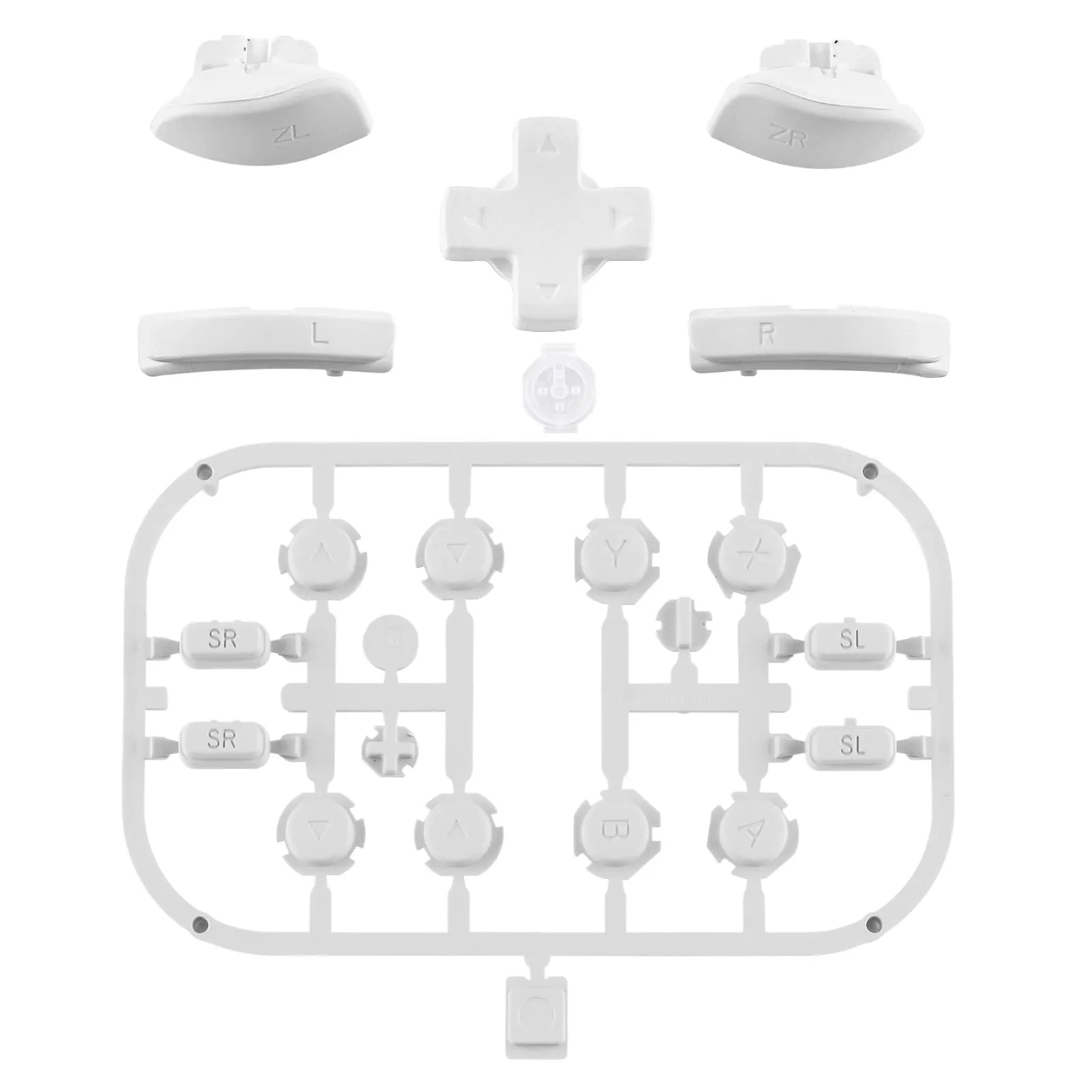 eXtremeRate D-Pad Tasti Kit Pulsante ABXY SR SL L R ZR ZL Croci Direzionali Trigger Ricambio per Nintendo Switch/OLED Joycon,Senza Joycon-Bianco - immagine 2