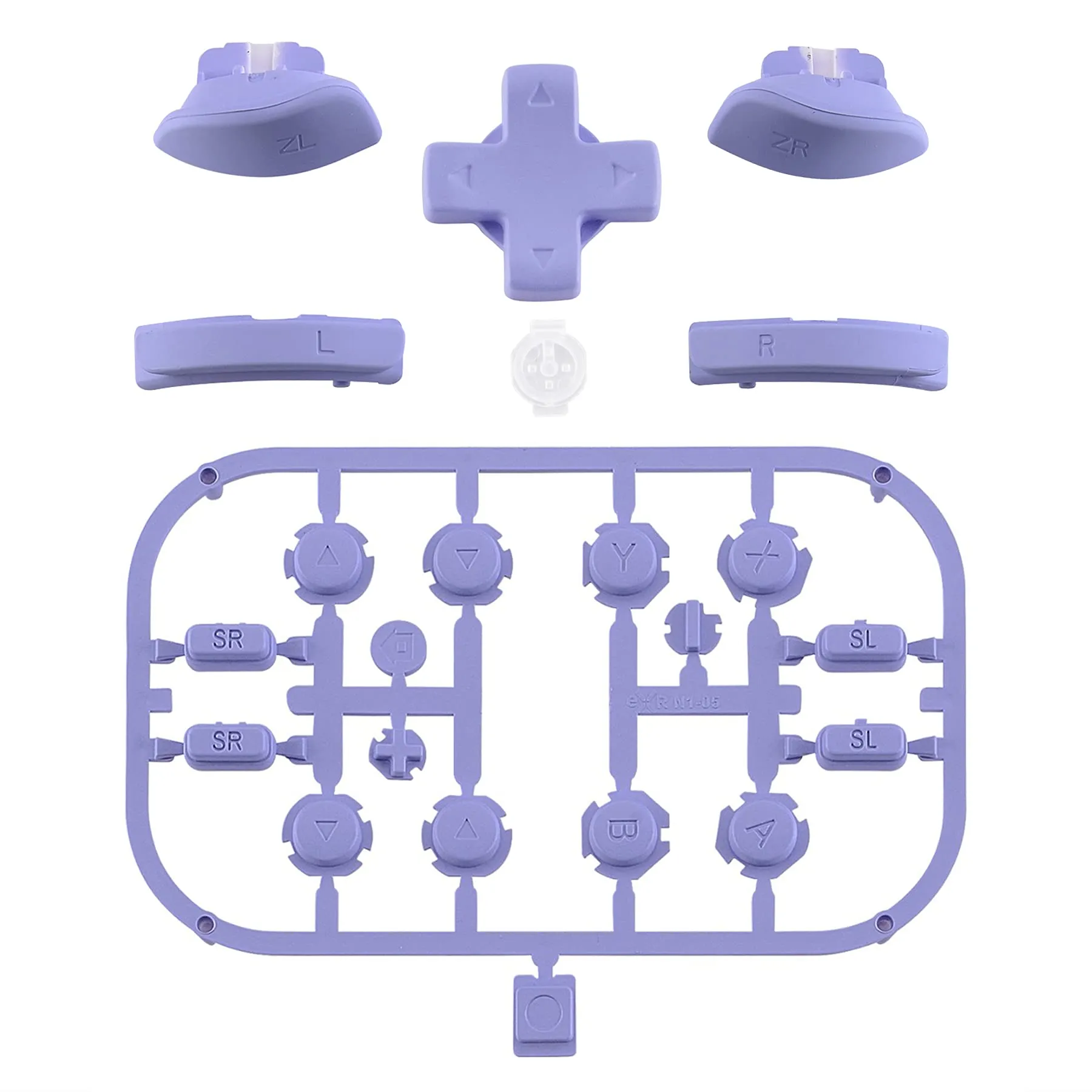 eXtremeRate D-Pad Tasti Kit Pulsante ABXY SR SL L R ZR ZL Croci Direzionali Trigger Ricambio per Nintendo Switch/OLED Joycon,Senza Joycon-Lilla - immagine 2