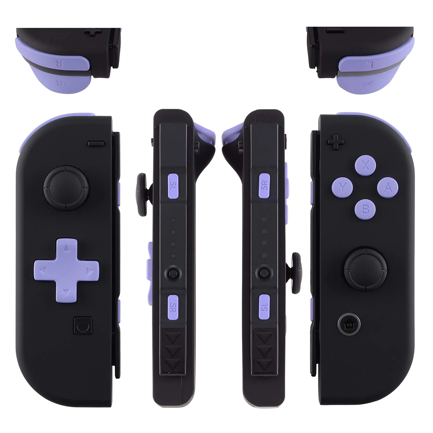 eXtremeRate D-Pad Tasti Kit Pulsante ABXY SR SL L R ZR ZL Croci Direzionali Trigger Ricambio per Nintendo Switch/OLED Joycon,Senza Joycon-Lilla - immagine 3