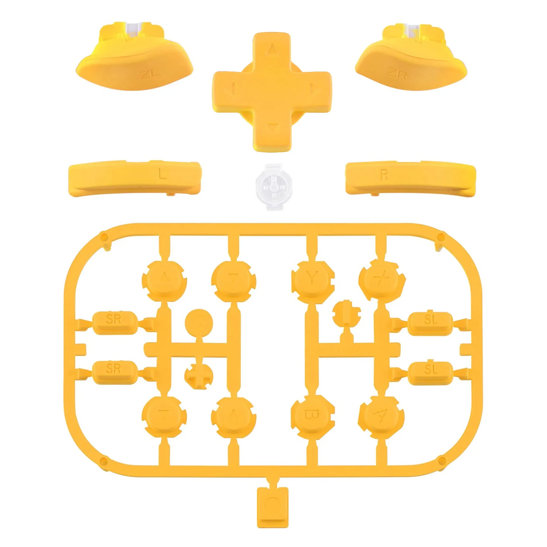 eXtremeRate D-Pad Tasti Kit Pulsante ABXY SR SL L R ZR ZL Croci Direzionali Trigger Ricambio per Nintendo Switch/OLED Joycon,Senza Joycon-Giallo - immagine 2