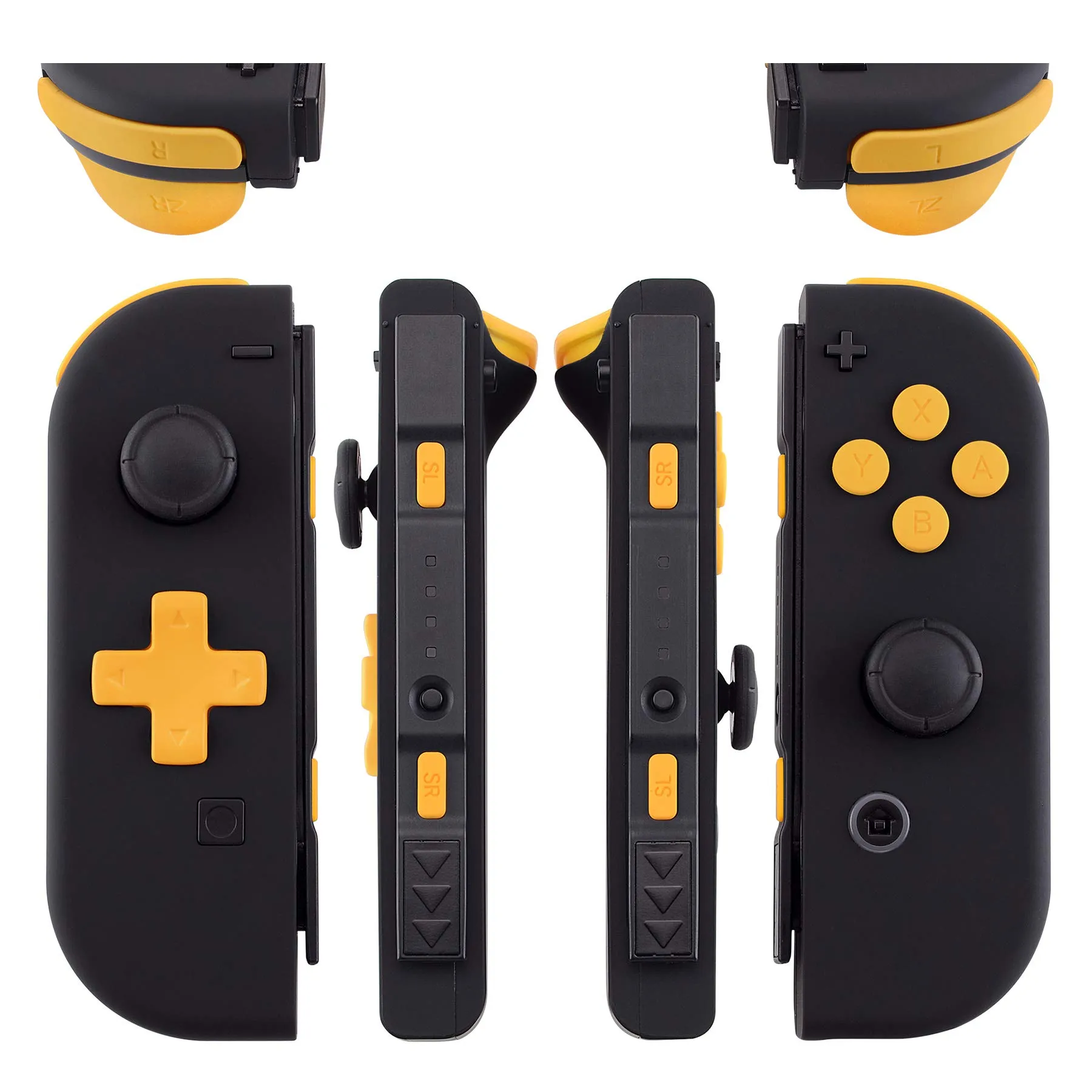 eXtremeRate D-Pad Tasti Kit Pulsante ABXY SR SL L R ZR ZL Croci Direzionali Trigger Ricambio per Nintendo Switch/OLED Joycon,Senza Joycon-Giallo - immagine 3