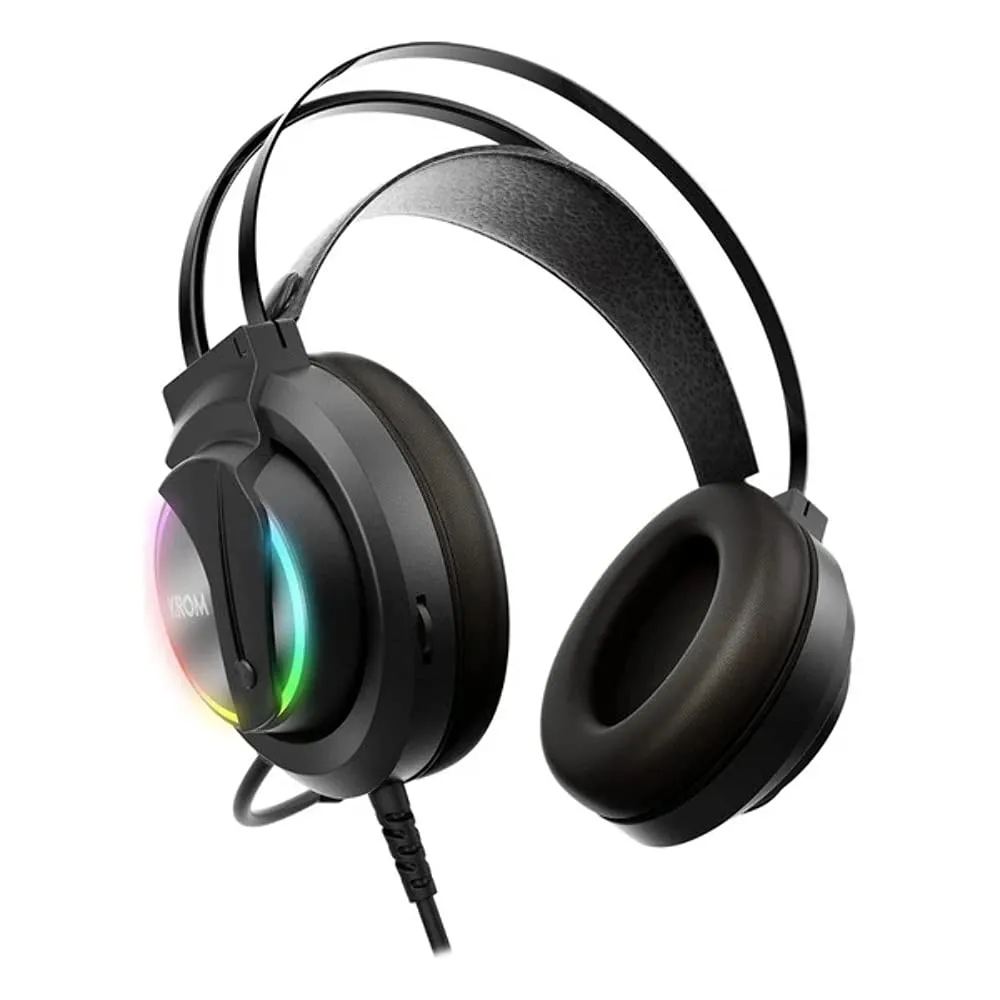 KROM KAPPA -NXKROMKAPPA - Cuffie con microfono, suono stereo arcobaleno LED RGB, altoparlanti da 50 mm, archetto regolabile, micro flessibile, USB, compatibile con PC, nero - immagine 5