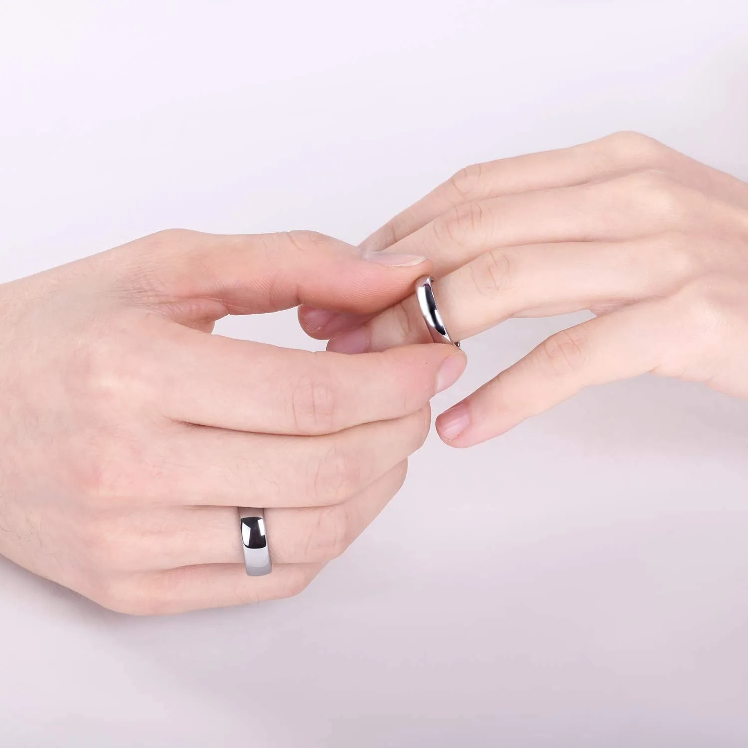Zakk Anelli da donna e uomo in argento tungsteno sottile lucido anelli di fidanzamento fedi nuziali 2mm 4mm 6mm 8mm (8mm,72 (22.9)) - immagine 5