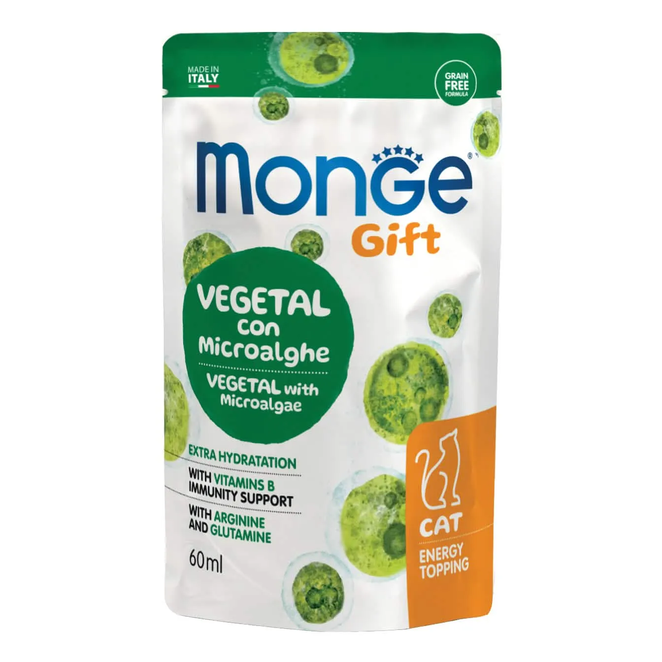 Monge cat energy topping gift all life stage vegetal con microalghe 60 ml - immagine 1
