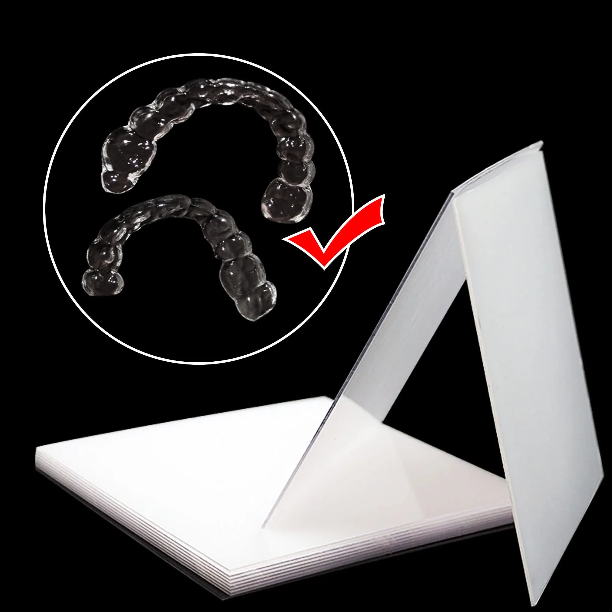 Stecca dentale da 1,0/1,5/2,0 mm, materiale termoformatore, modello per protesi orale, stampo per formatura sottovuoto morbido e duro 12,7 x 12,7 cm (pellicola morbida 1.0 20 pezzi) - immagine 6