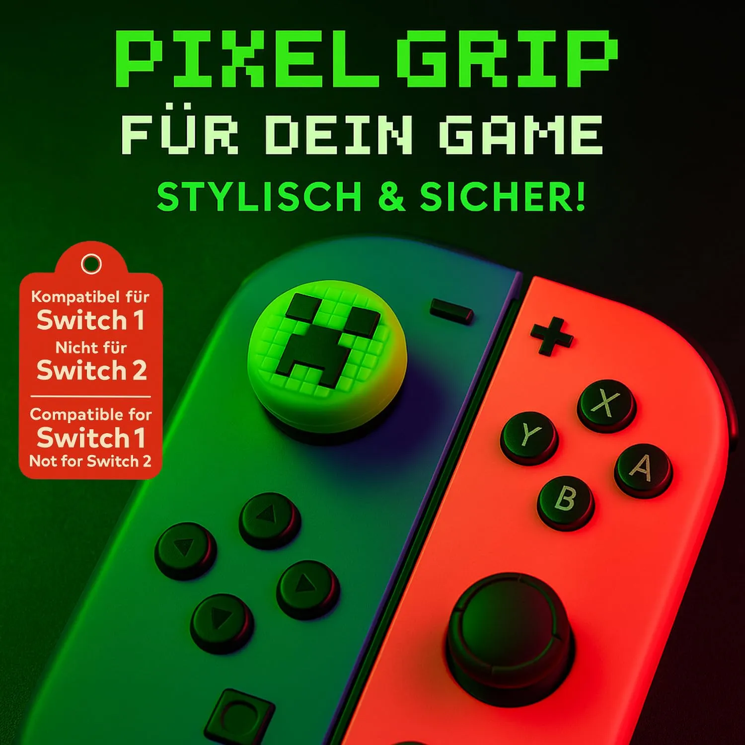 MatoSan® 4 Tappi Joystick Compatibili con Nintendo Switch Joy Con Grip Thumbstick per Switch Lite OLED | Accessori Thumb Grips per Pollice | Steam Deck Protezione (Verde) - immagine 4