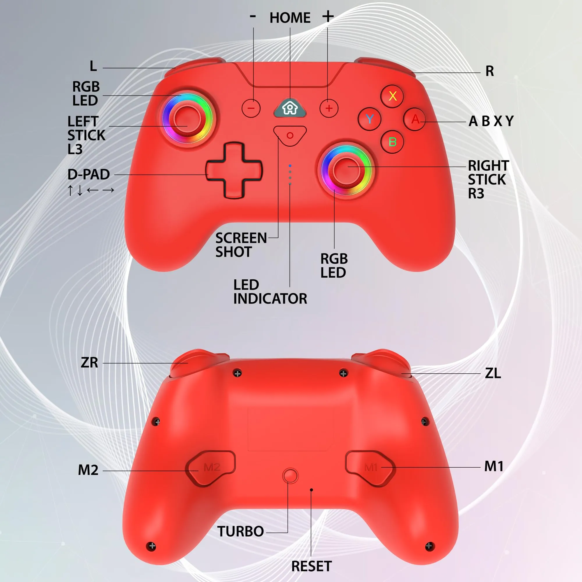 SUBSONIC - Controller Wireless per Switch 2 e Switch - Rosso - immagine 2