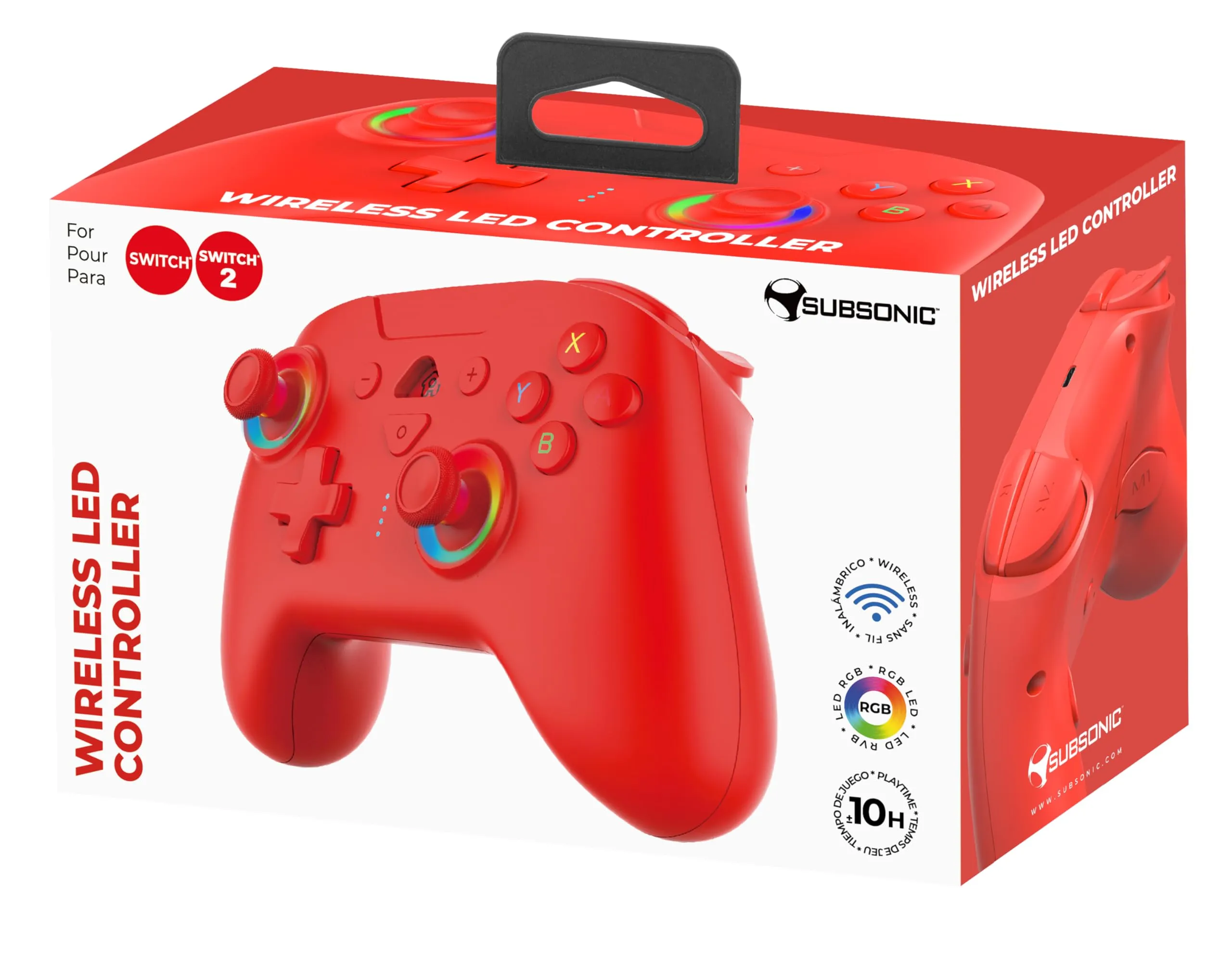 SUBSONIC - Controller Wireless per Switch 2 e Switch - Rosso - immagine 10