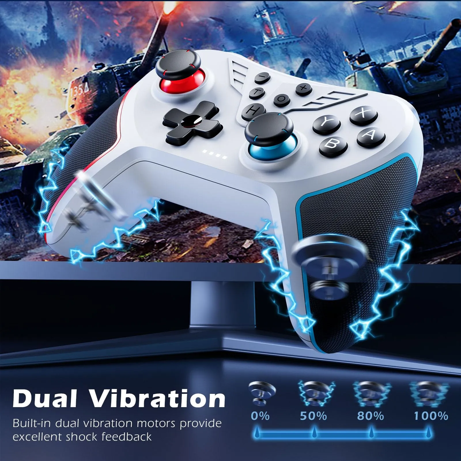 LATEC Controller per Switch/Switch 2, Controller Switch Wireless per Switch Lite con Joystick Hall/Pulsante Programmabile/ASSE Giroscopico/Vibrazione Regolabile/Funzione Turbo/Cattura Schermo - immagine 7