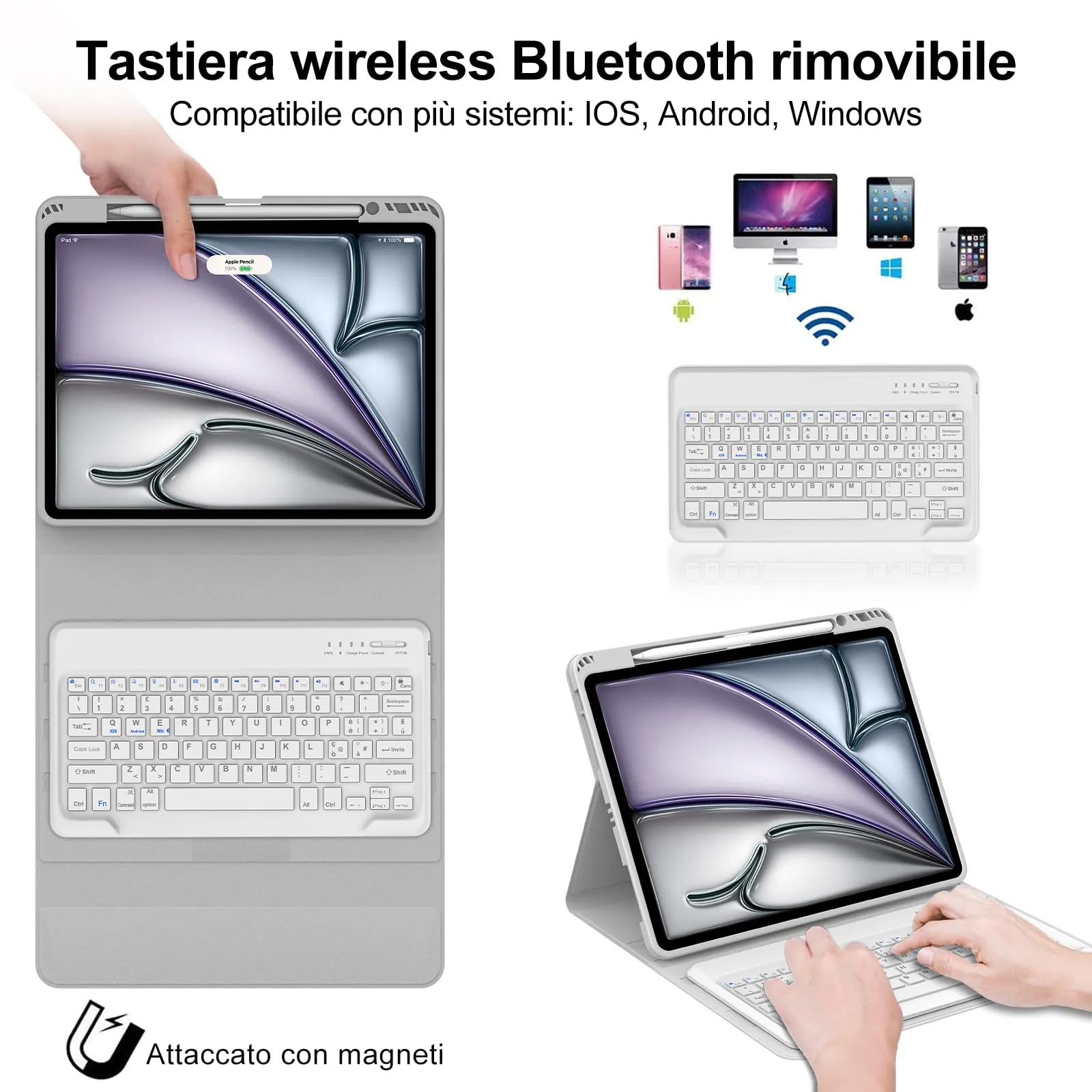 Tastiera per iPad Air 13 M4 2026/M3 2025/M2 2024/iPad Pro 12.9 3-6 Gen - immagine 3