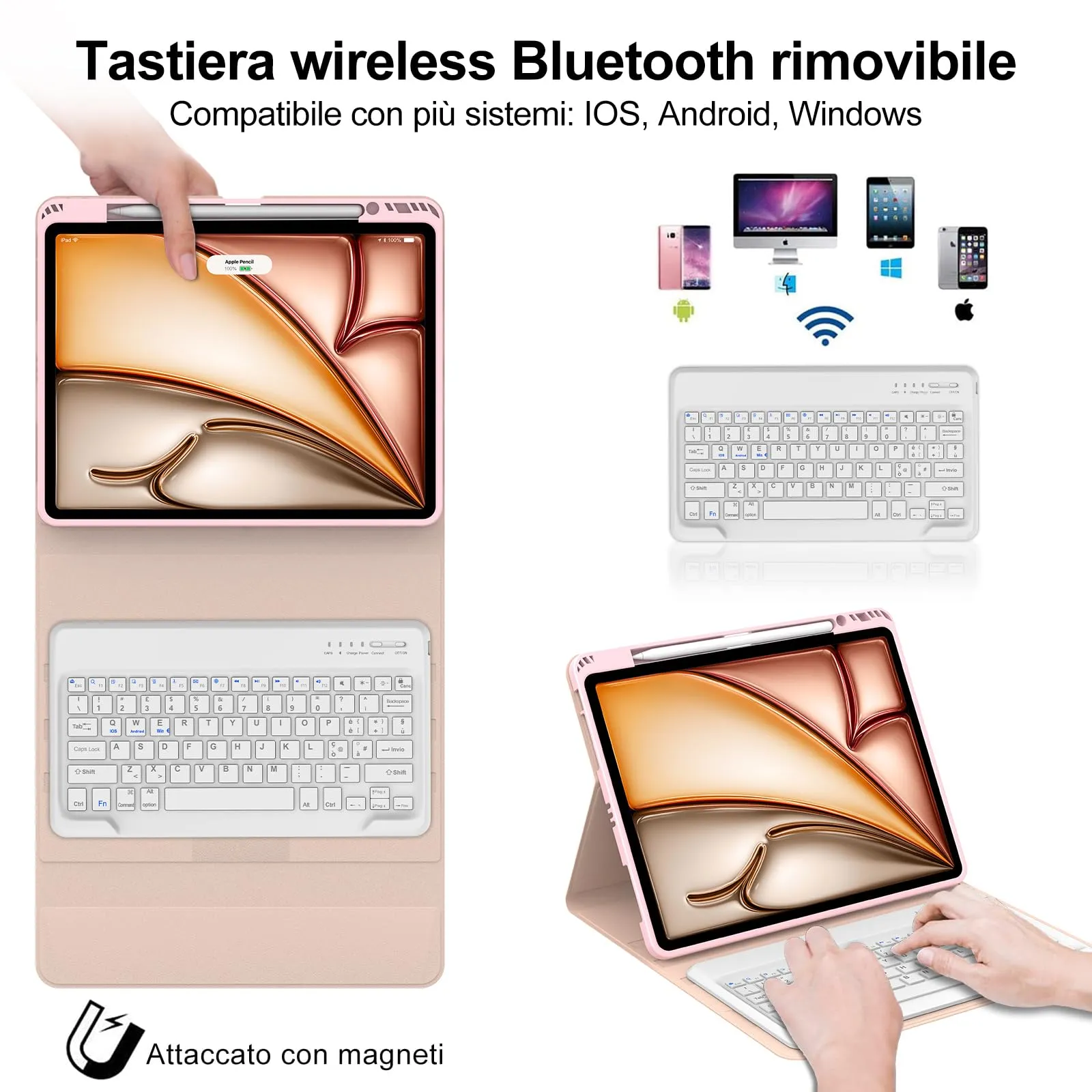Tastiera per iPad Air 13 M4 2026/M3 2025/M2 2024/iPad Pro 12.9 3-6 Gen - immagine 3