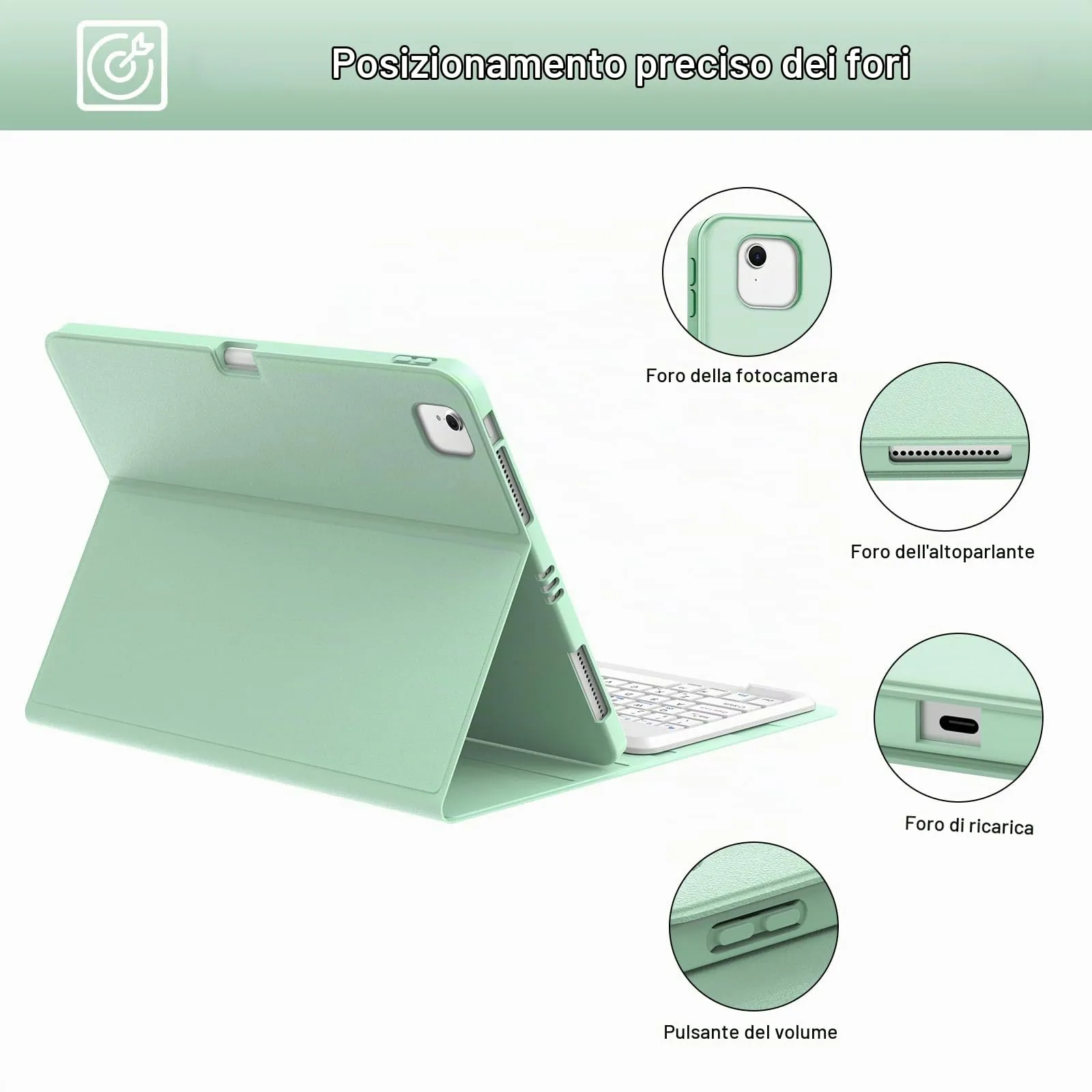 Tastiera Cover per iPad Air 13 M4 2026/M3/M2 13 Pollici/Pro 12.9 6-3 Gen - immagine 7