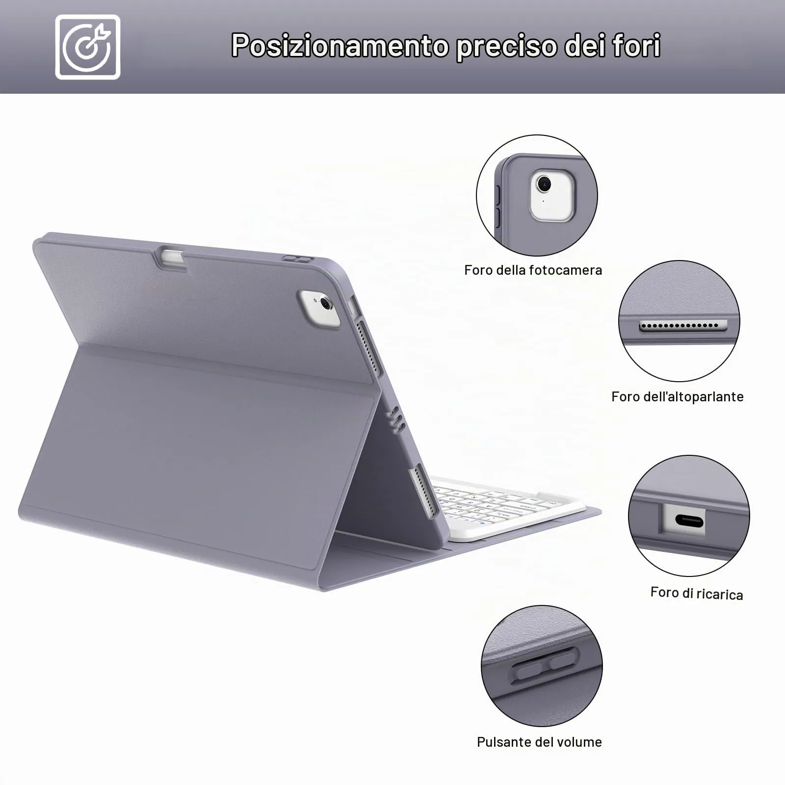 Tastiera per iPad Air 13 M4 2026/M3 2025/M2 2024/iPad Pro 12.9 3-6 Gen - immagine 7